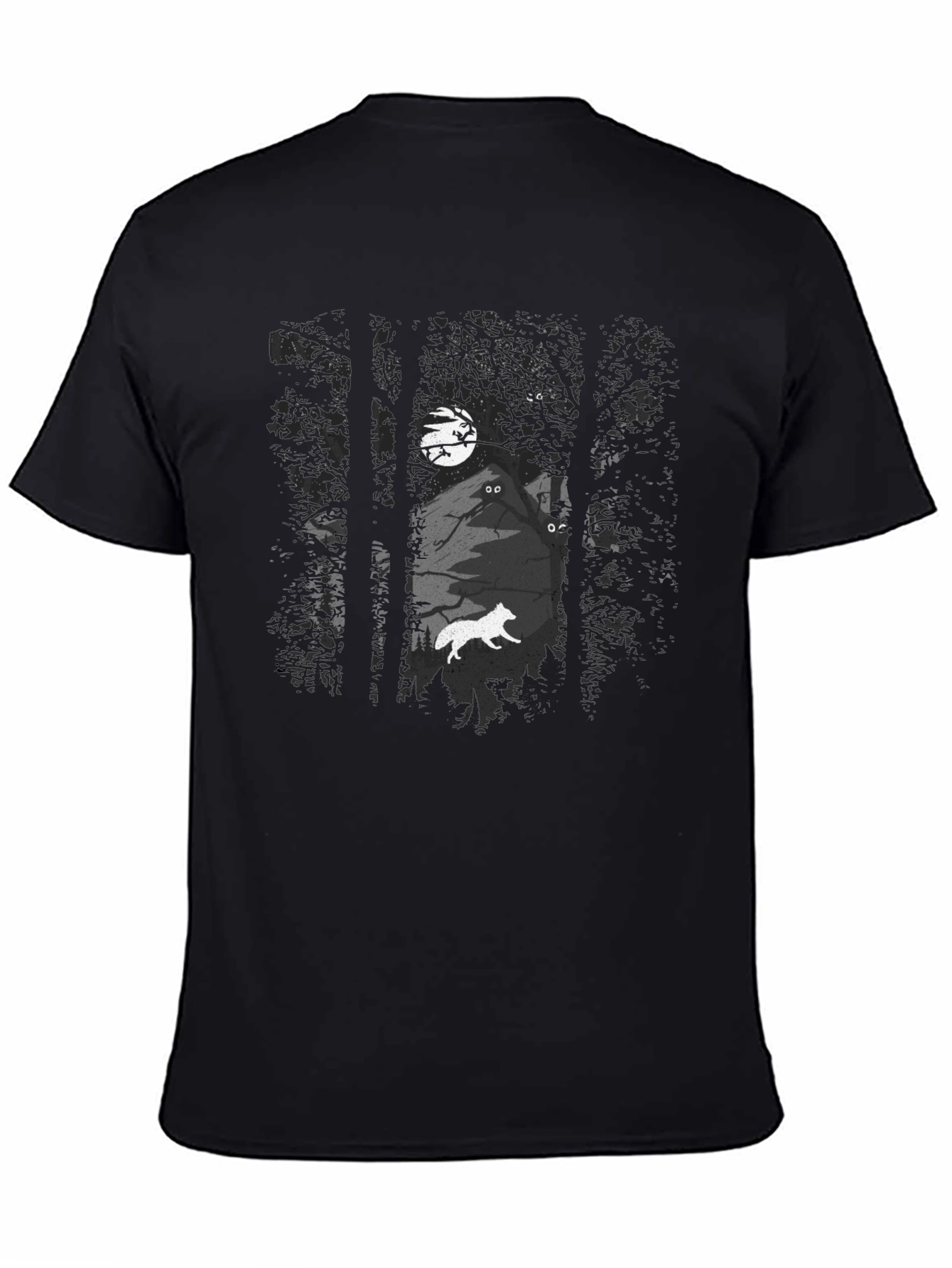Mystic Forest Graphic Tee - Black Cotton Blend