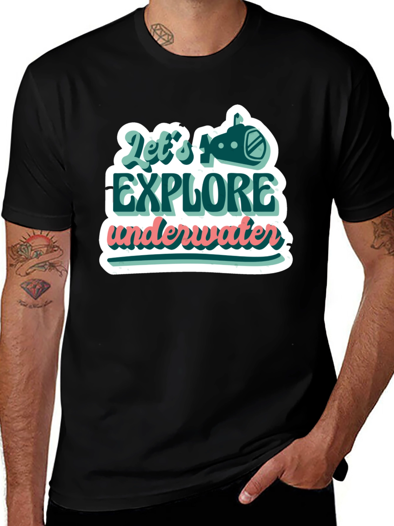 Explore Underwater Graphic Tee - Trendy Design