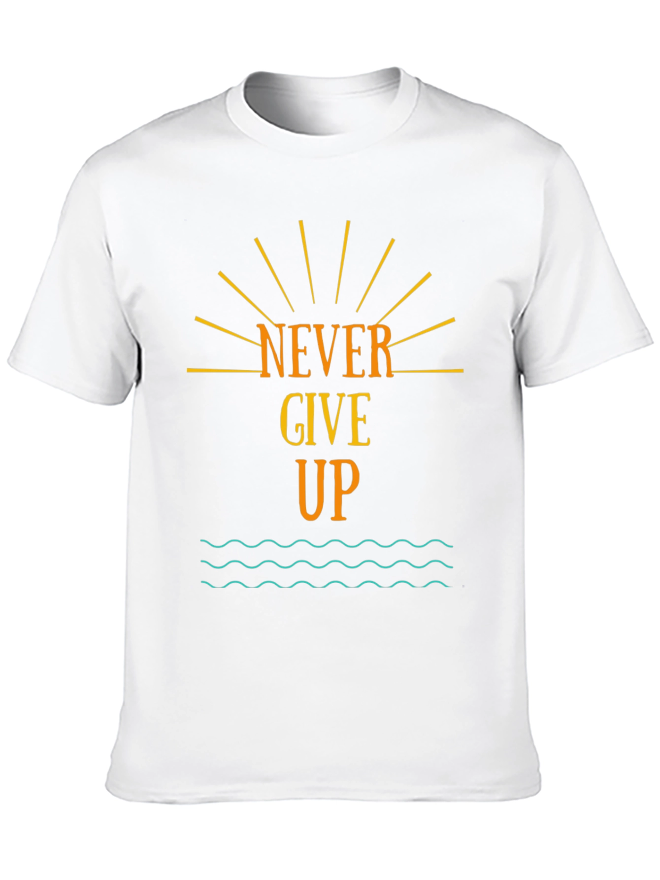Never Give Up Graphic Tee - Motivational Black T-Shirt