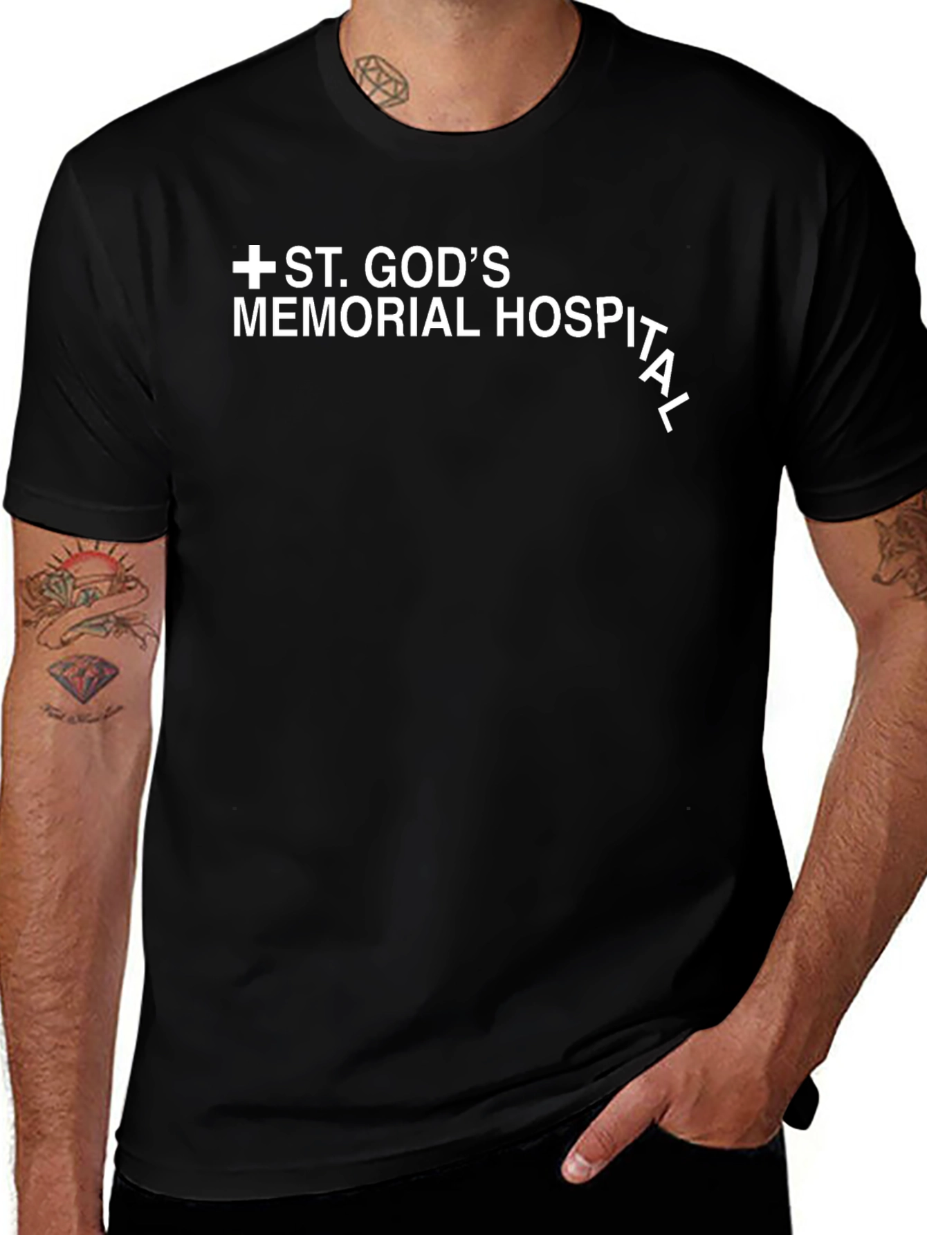 St. Gods Memorial Hospital Black T-Shirt