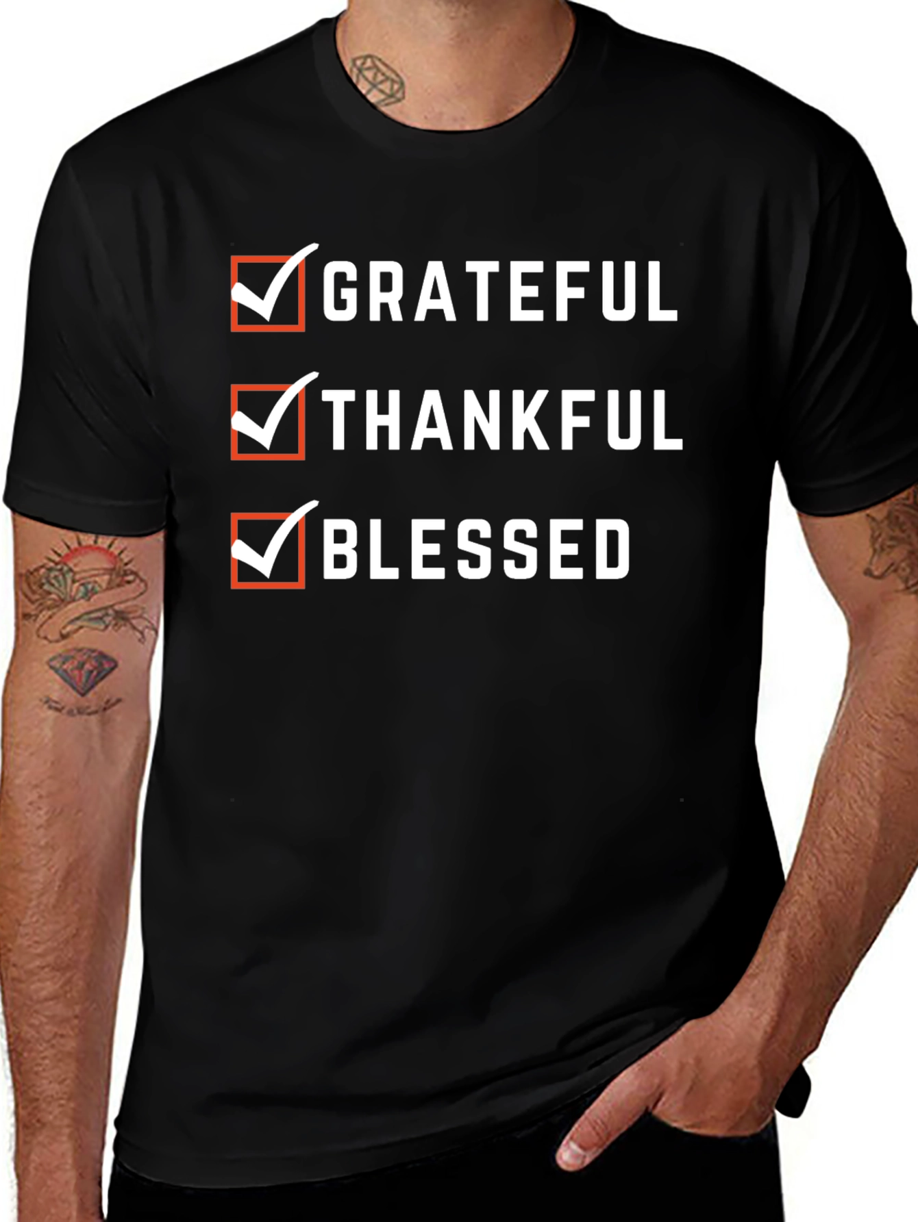 Grateful Thankful Blessed Graphic T-Shirt