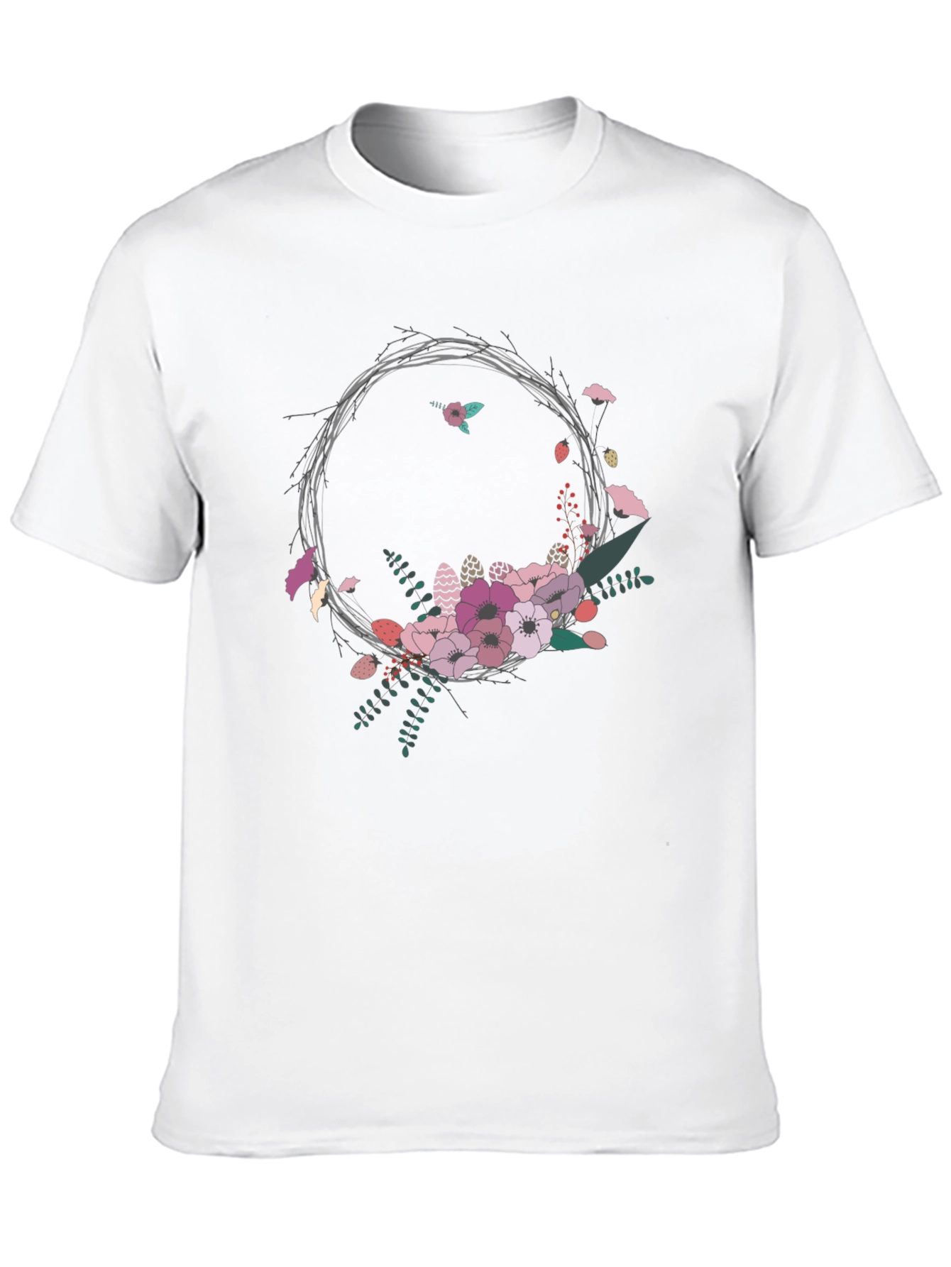 Floral Wreath Graphic Tee - Stylish and Unique