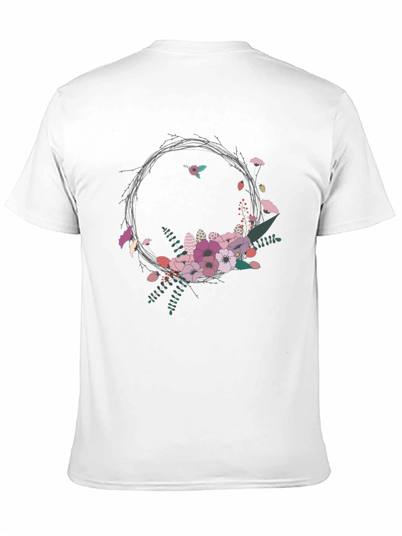 Floral Wreath Graphic Tee - Stylish and Unique