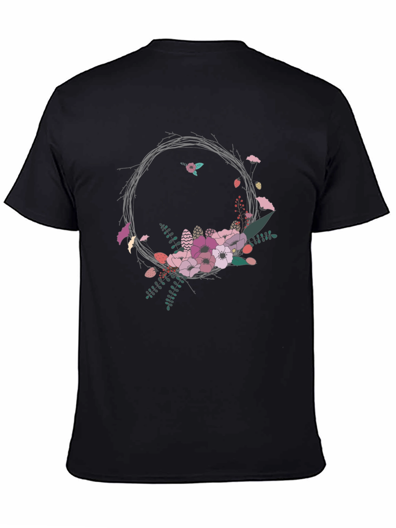 Floral Wreath Graphic Tee - Stylish and Unique