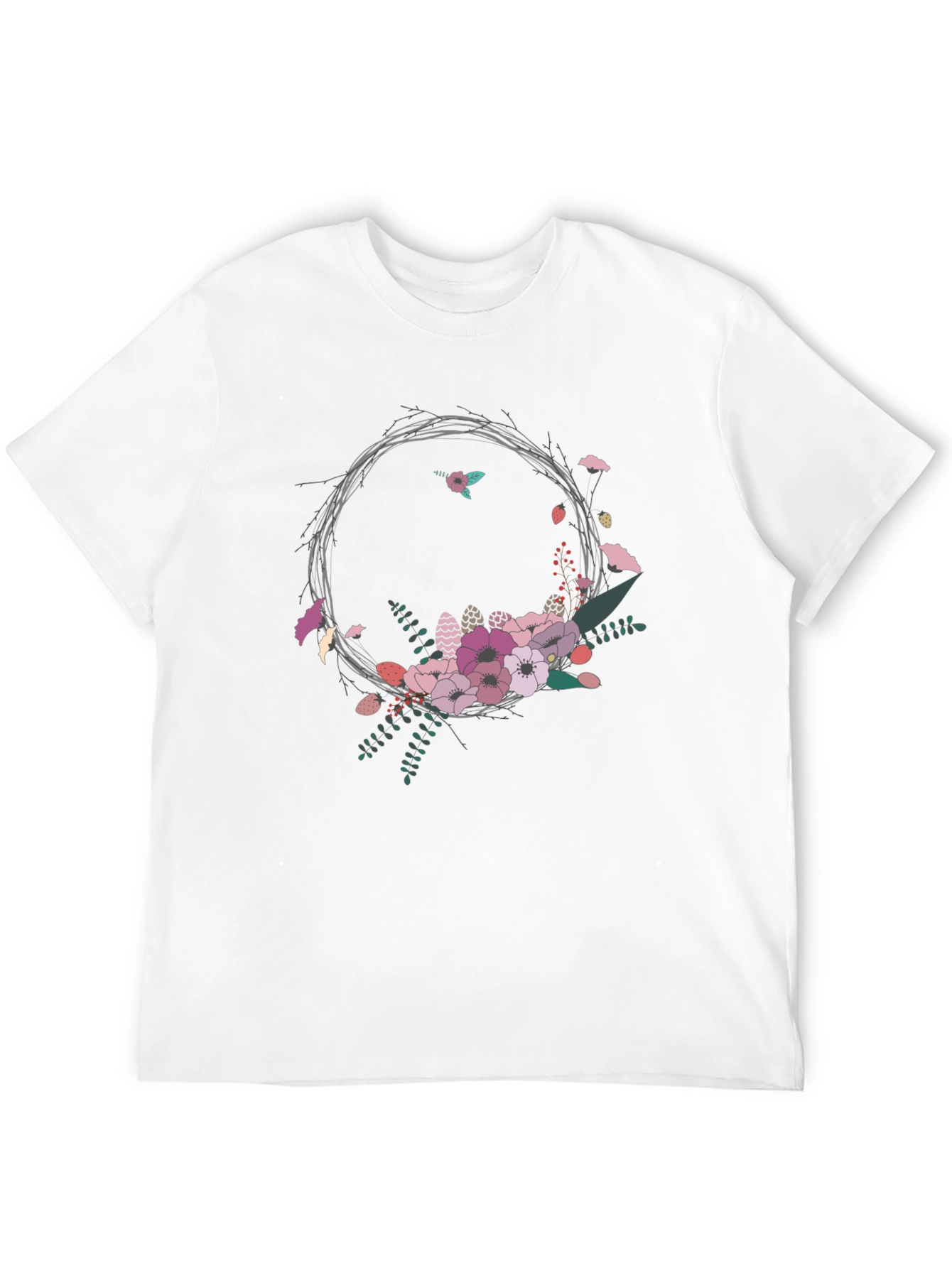 Floral Wreath Graphic Tee - Stylish and Unique