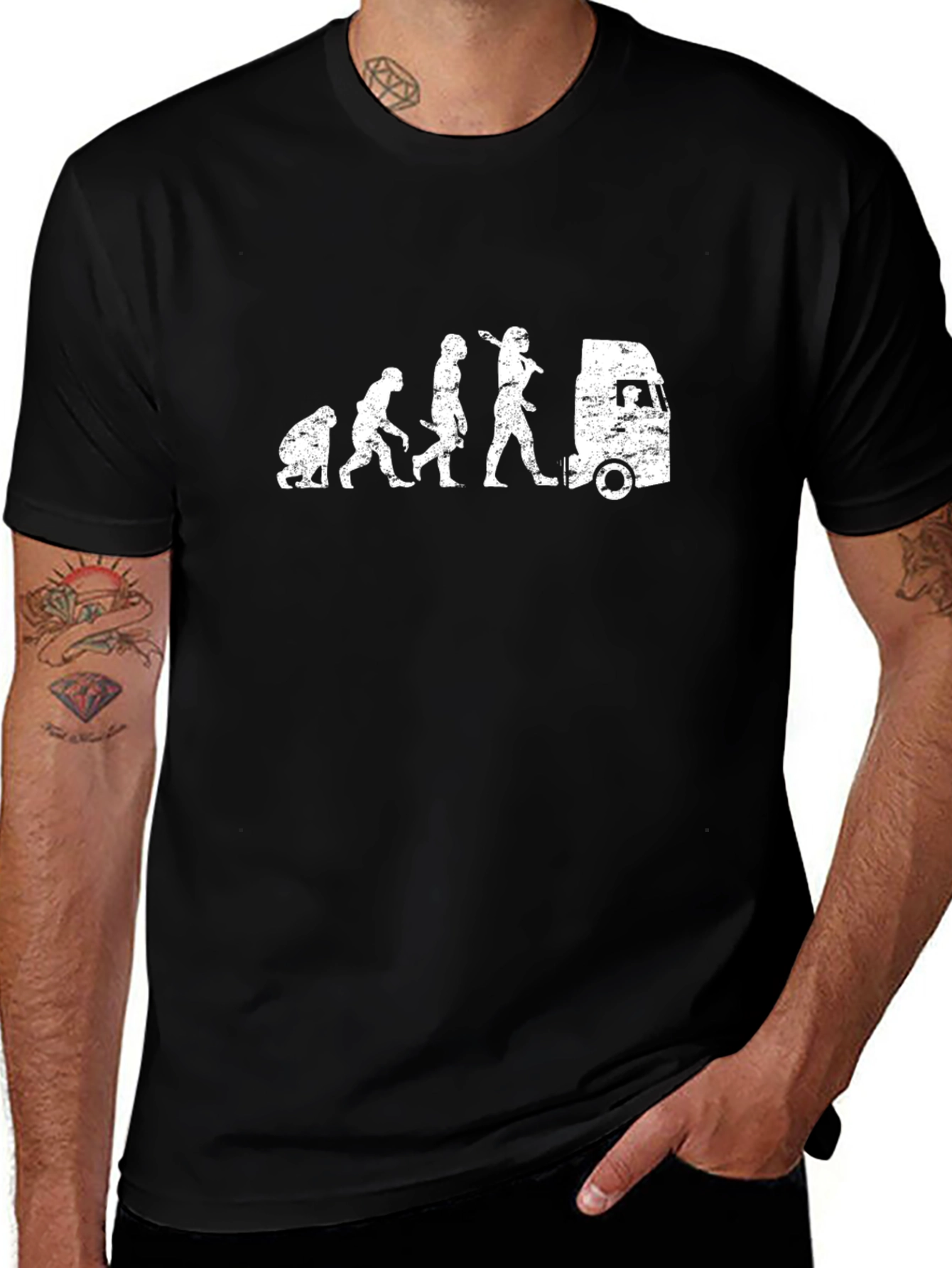 Evolution Trucker T-Shirt - Black