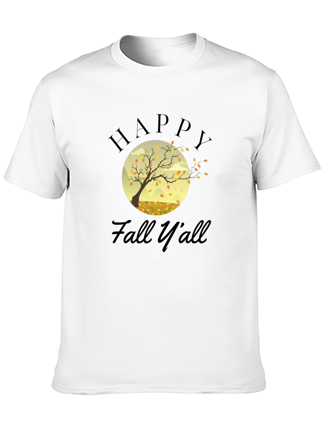 Happy Fall Yall Graphic Tee - Autumn Season Shirt