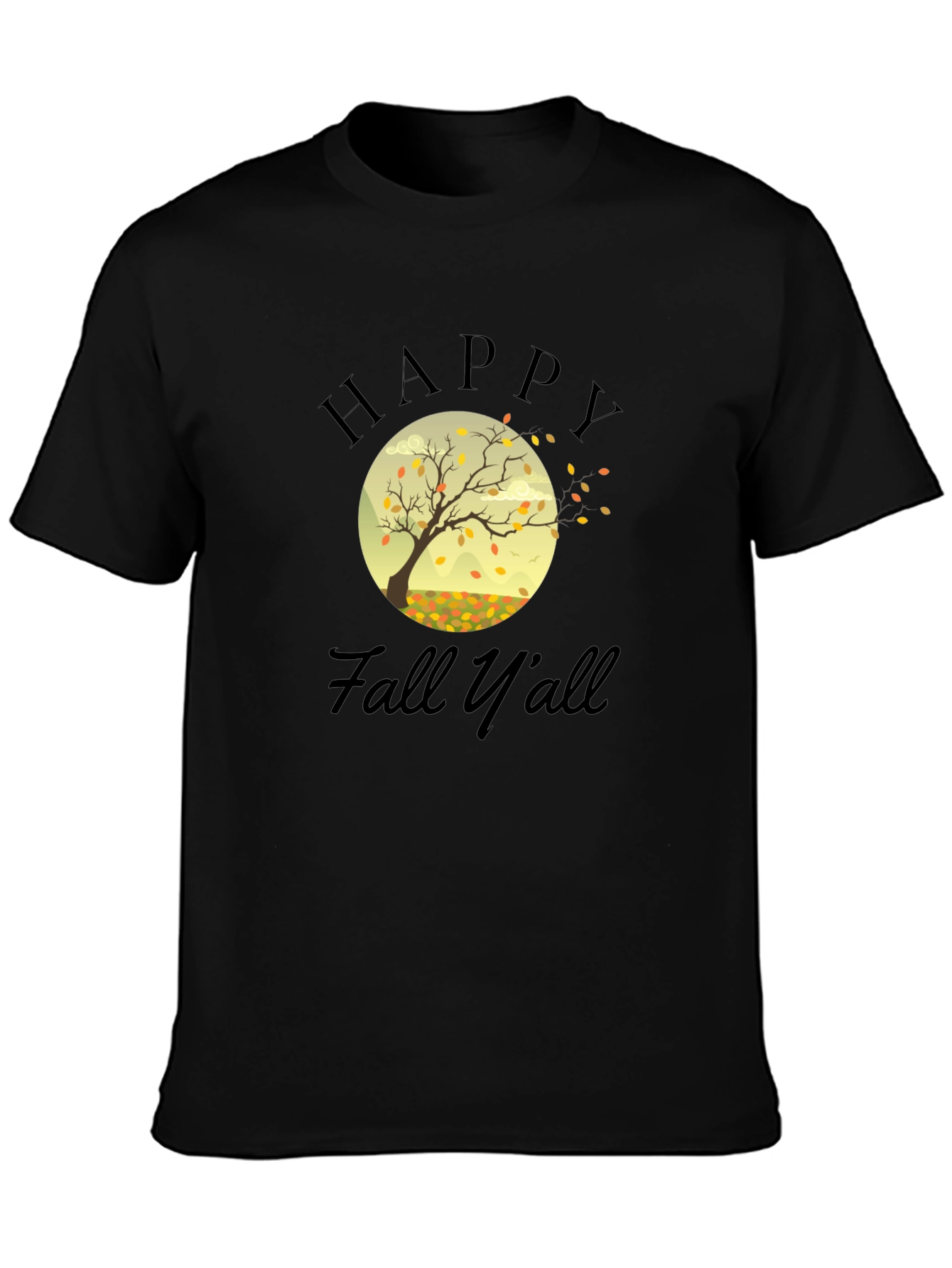 Happy Fall Yall Graphic Tee - Autumn Season Shirt