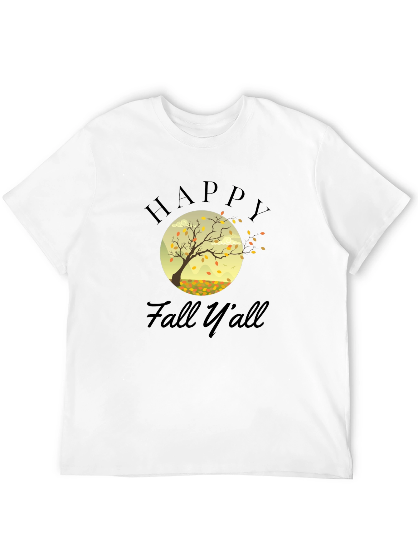 Happy Fall Yall Graphic Tee - Autumn Season Shirt