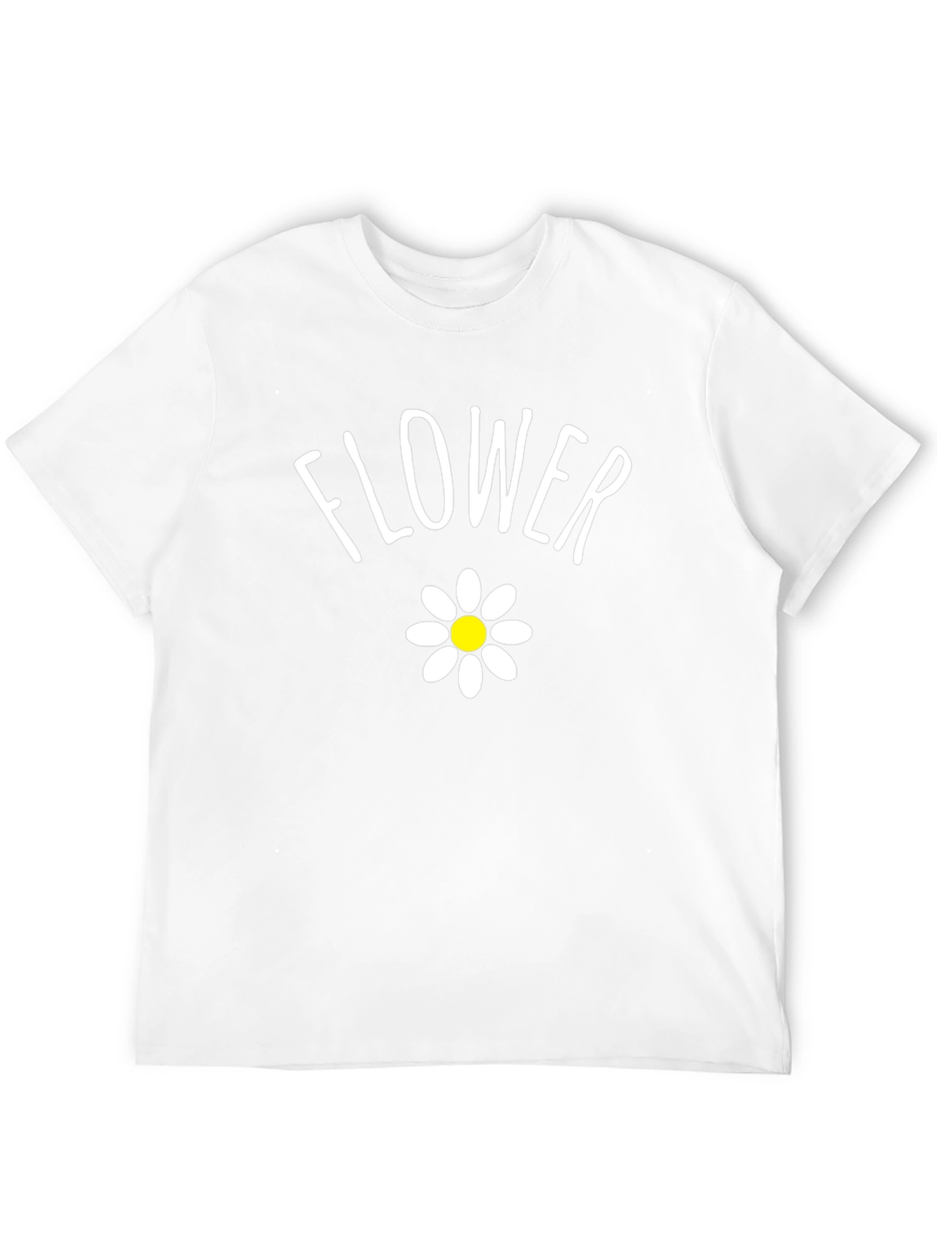 Flower Graphic Tee - Casual Black Cotton T-Shirt