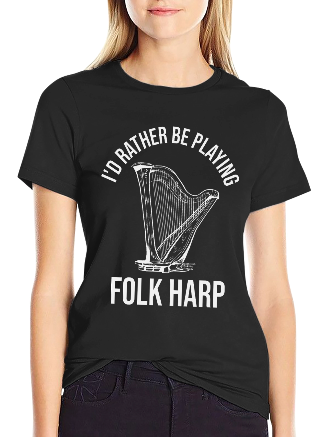 Folk Harp T-Shirt - Musician Graphic Tee