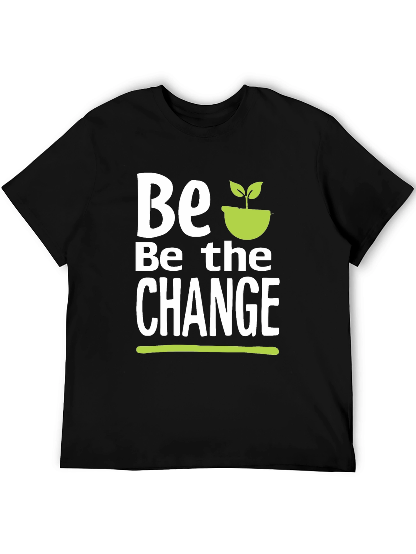 Be the Change T-Shirt - Black Cotton Graphic Tee
