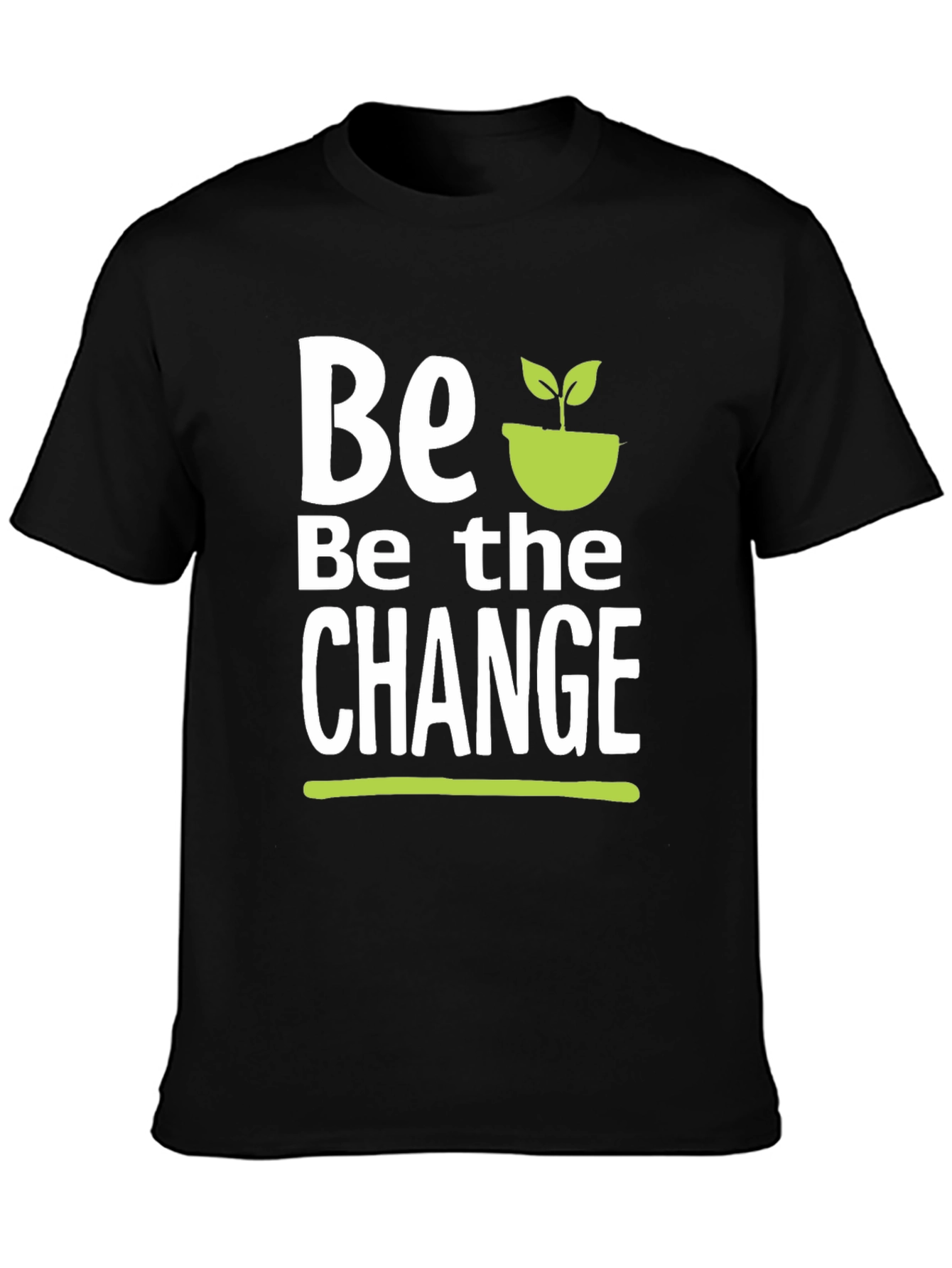 Be the Change T-Shirt - Black Cotton Graphic Tee