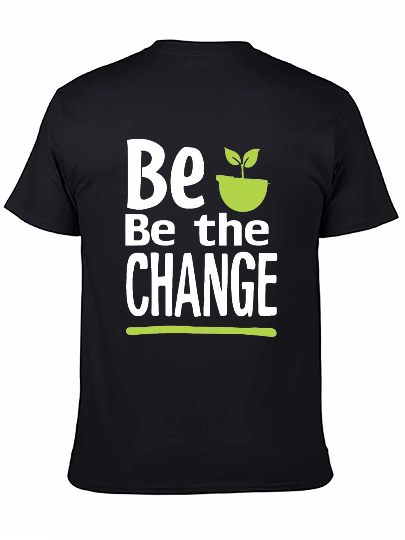 Be the Change T-Shirt - Black Cotton Graphic Tee