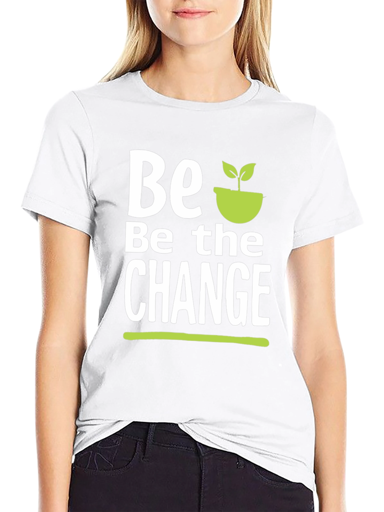 Be the Change T-Shirt - Black Cotton Graphic Tee