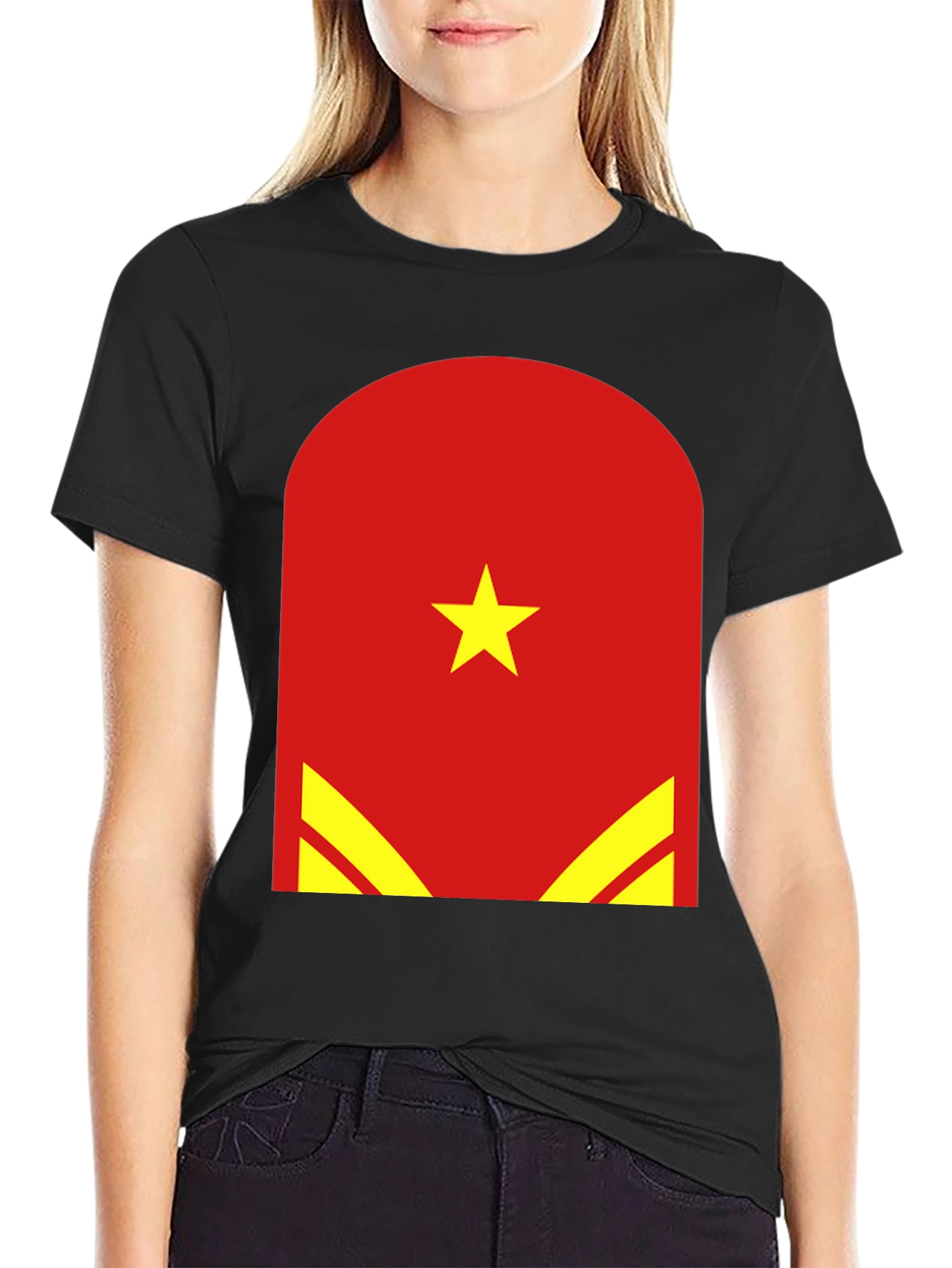 Vietnam Flag Graphic Tee - Black Cotton T-Shirt