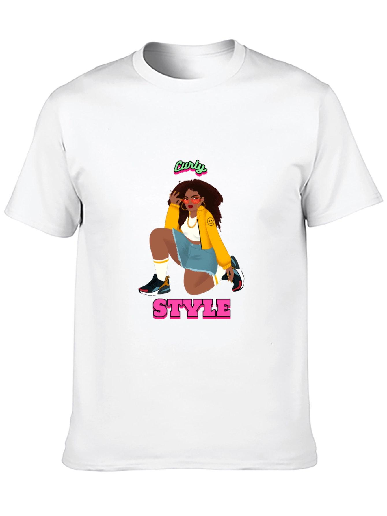 Curly Style Graphic Tee - Unisex Black T-Shirt