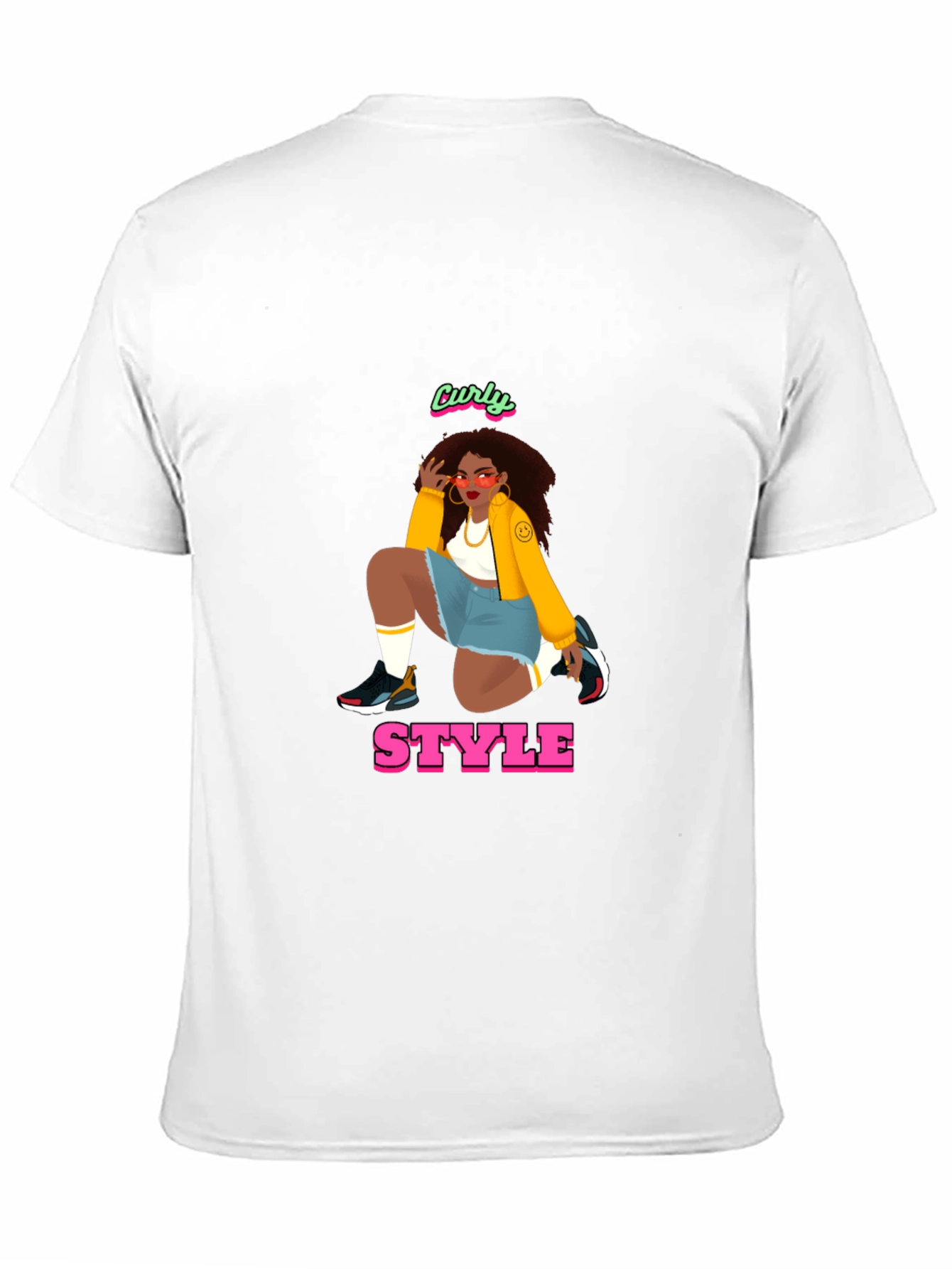 Curly Style Graphic Tee - Unisex Black T-Shirt