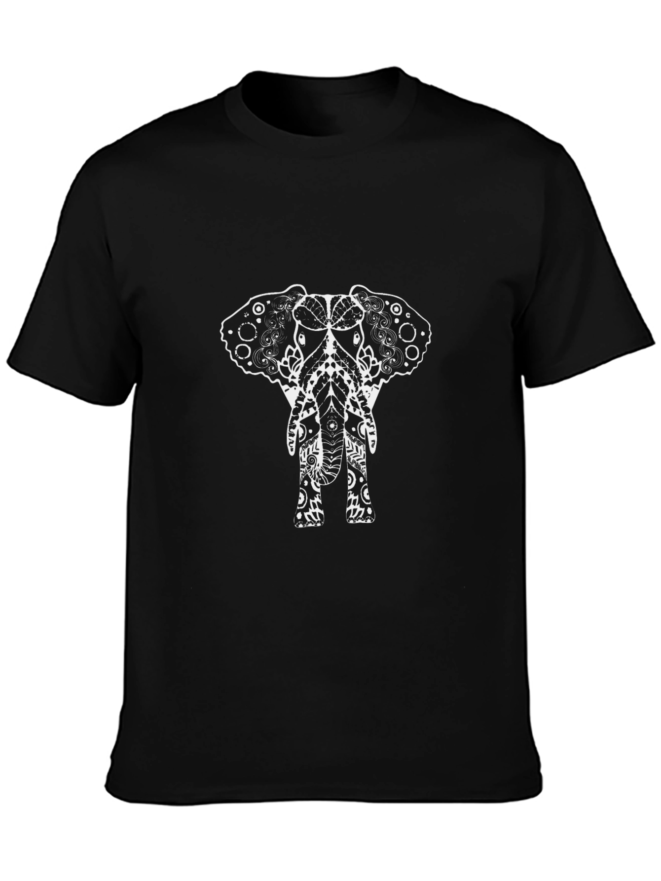 Elephant Mandala T-Shirt - Black
