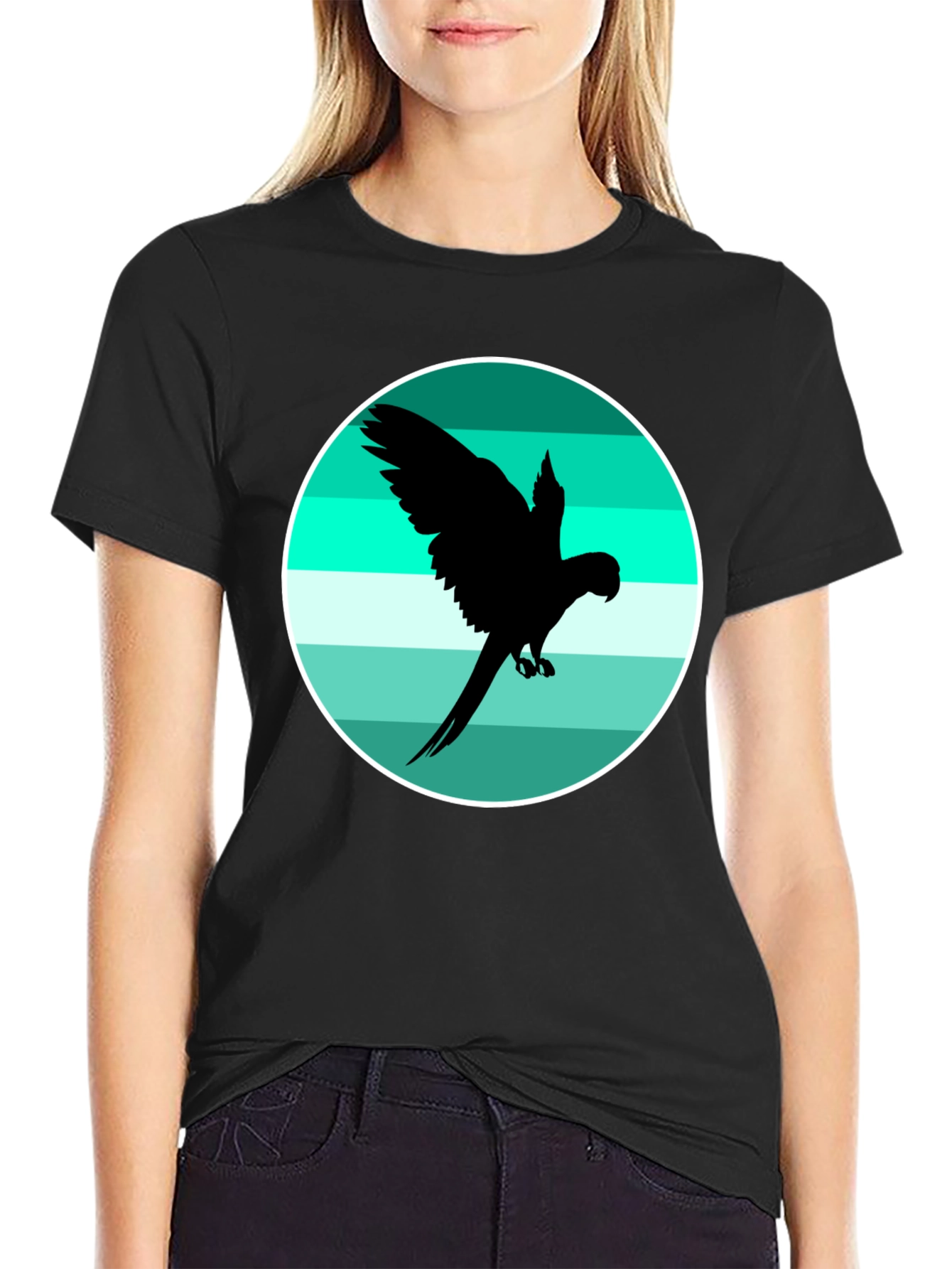 Parrot Silhouette Tee - Tropical Bird Graphic T-Shirt
