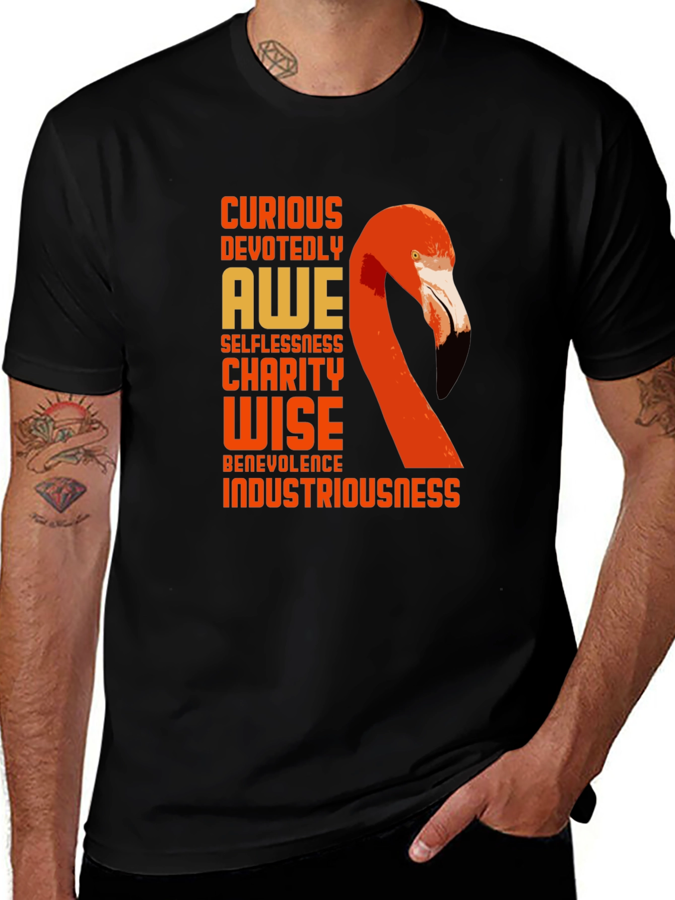 Flamingo Word Art Graphic T-Shirt