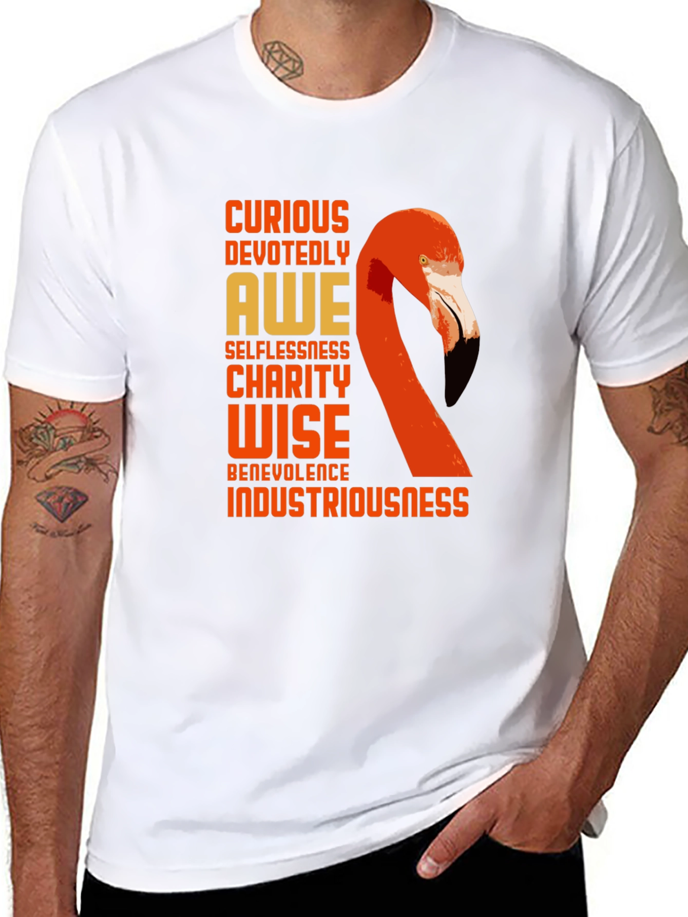 Flamingo Word Art Graphic T-Shirt
