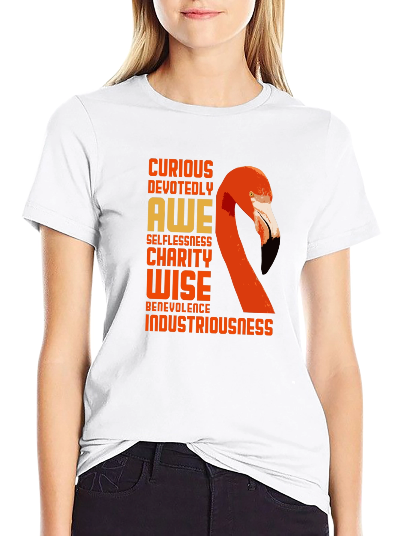Flamingo Word Art Graphic T-Shirt