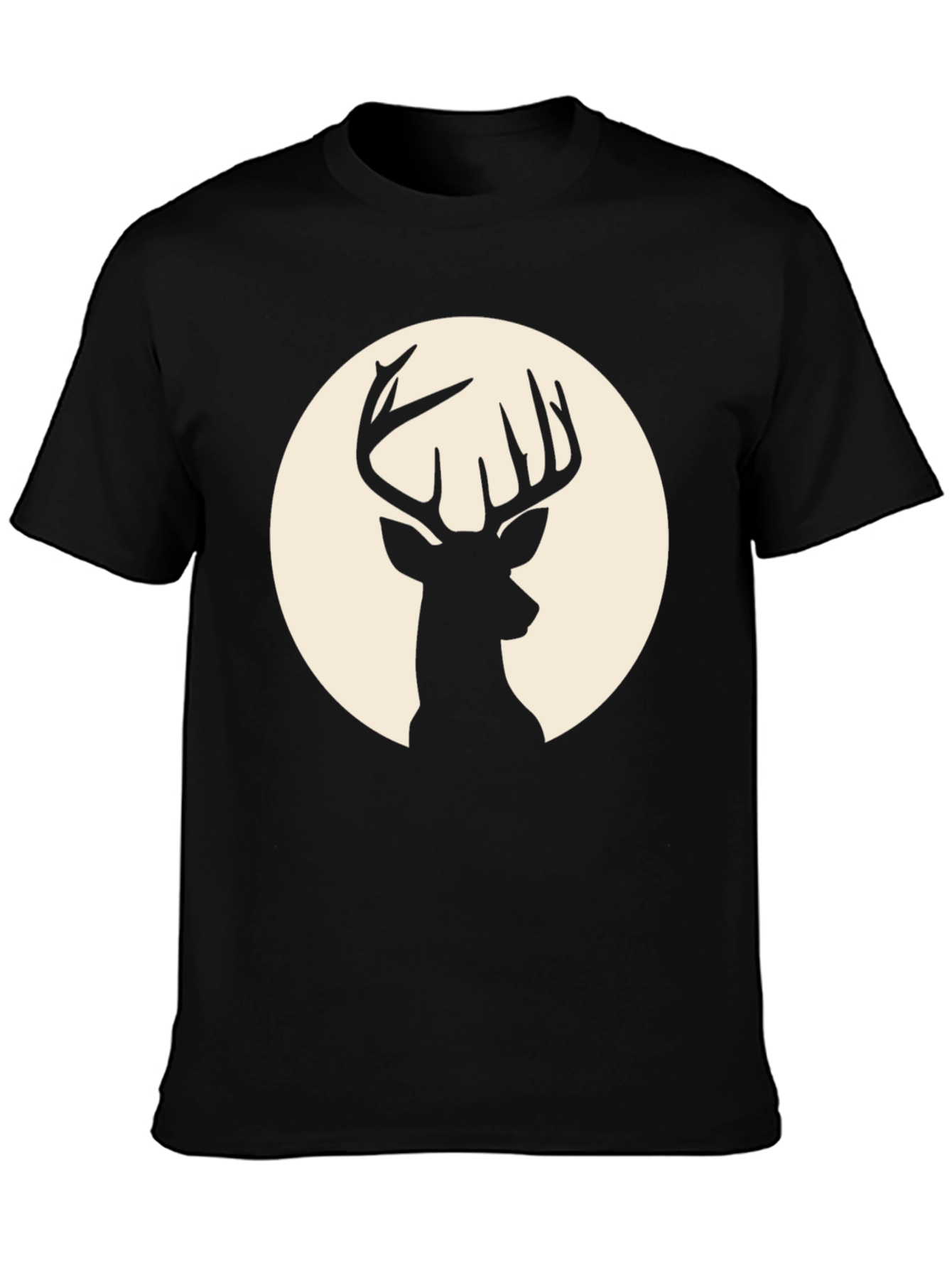 Deer Silhouette Graphic Tee - Classic Black
