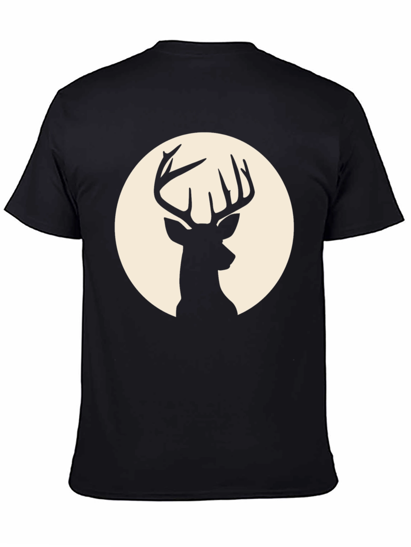 Deer Silhouette Graphic Tee - Classic Black