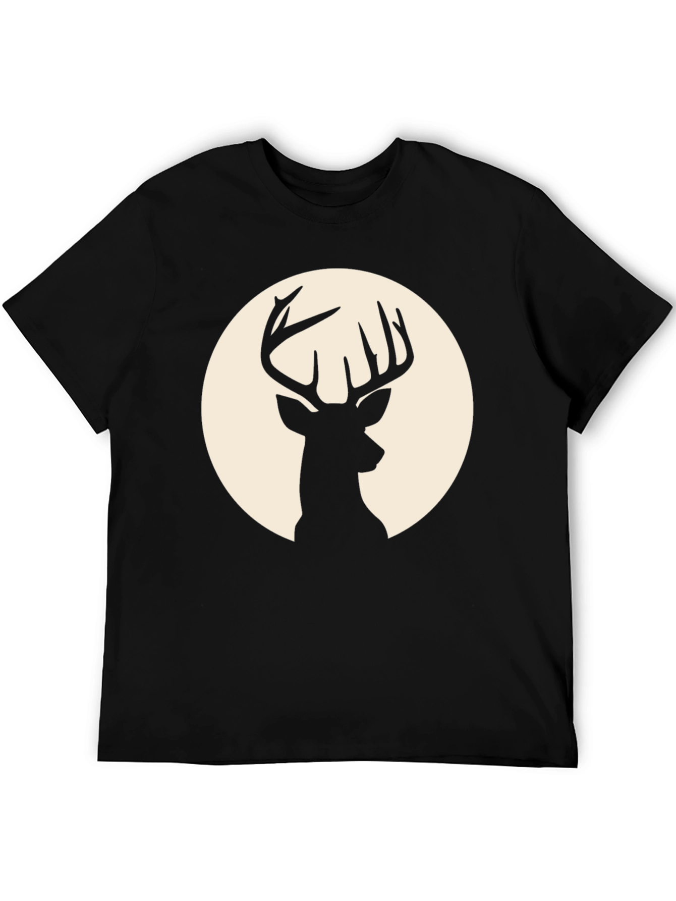 Deer Silhouette Graphic Tee - Classic Black