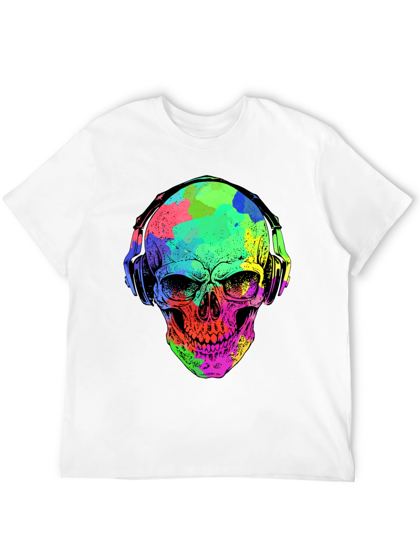 Vibrant Skull Graphic Tee - Music Lovers Style