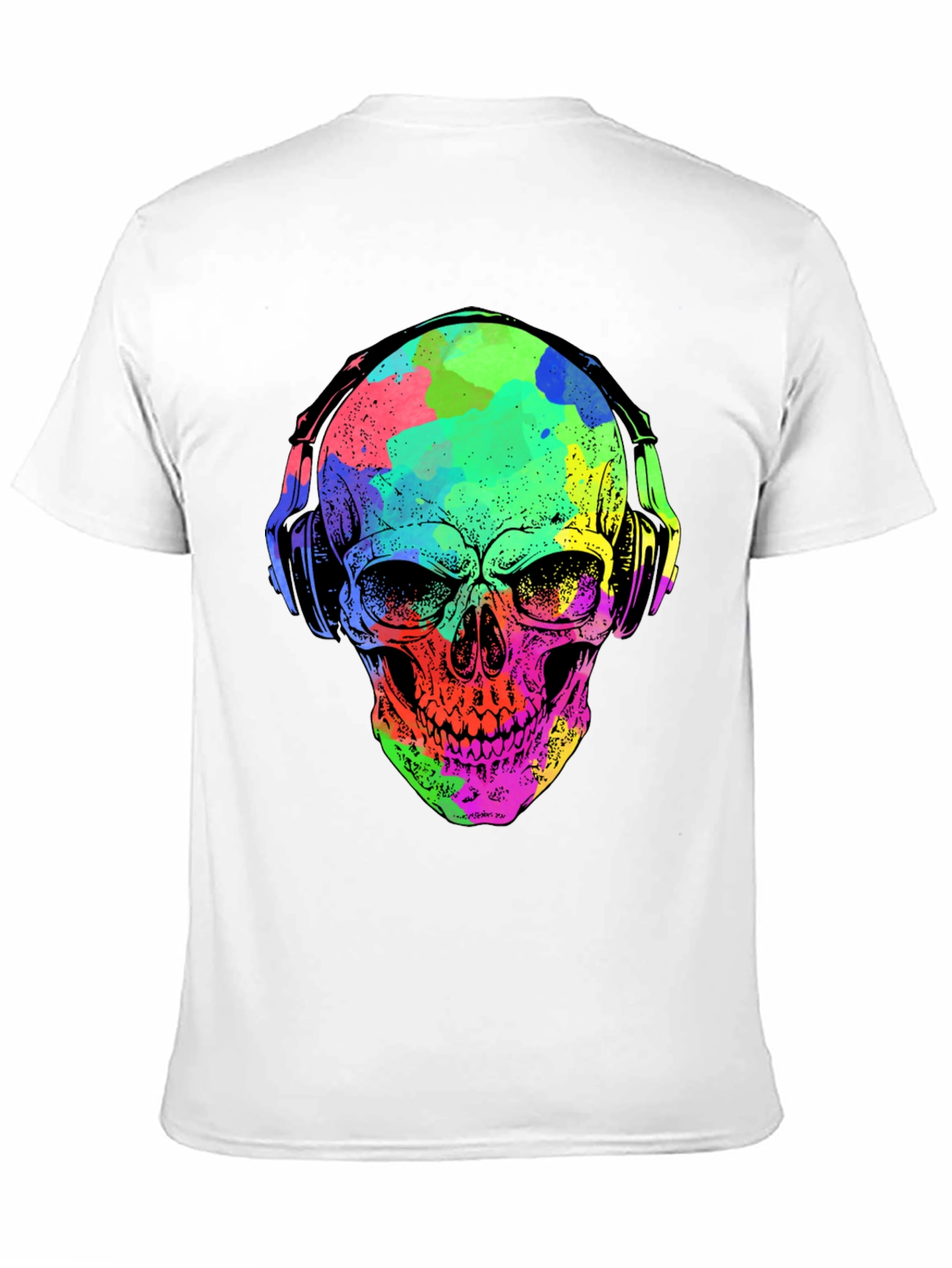 Vibrant Skull Graphic Tee - Music Lovers Style