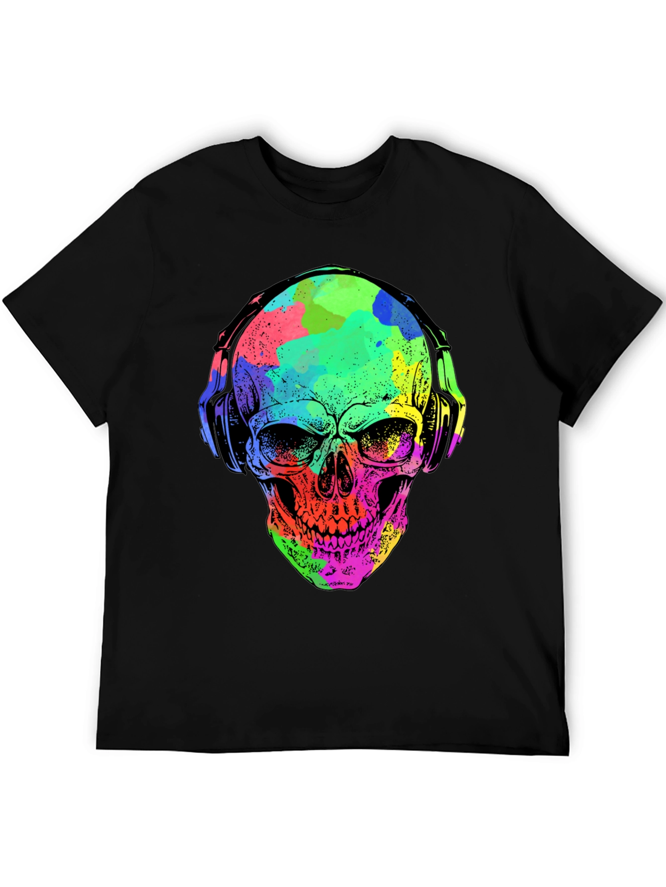 Vibrant Skull Graphic Tee - Music Lovers Style