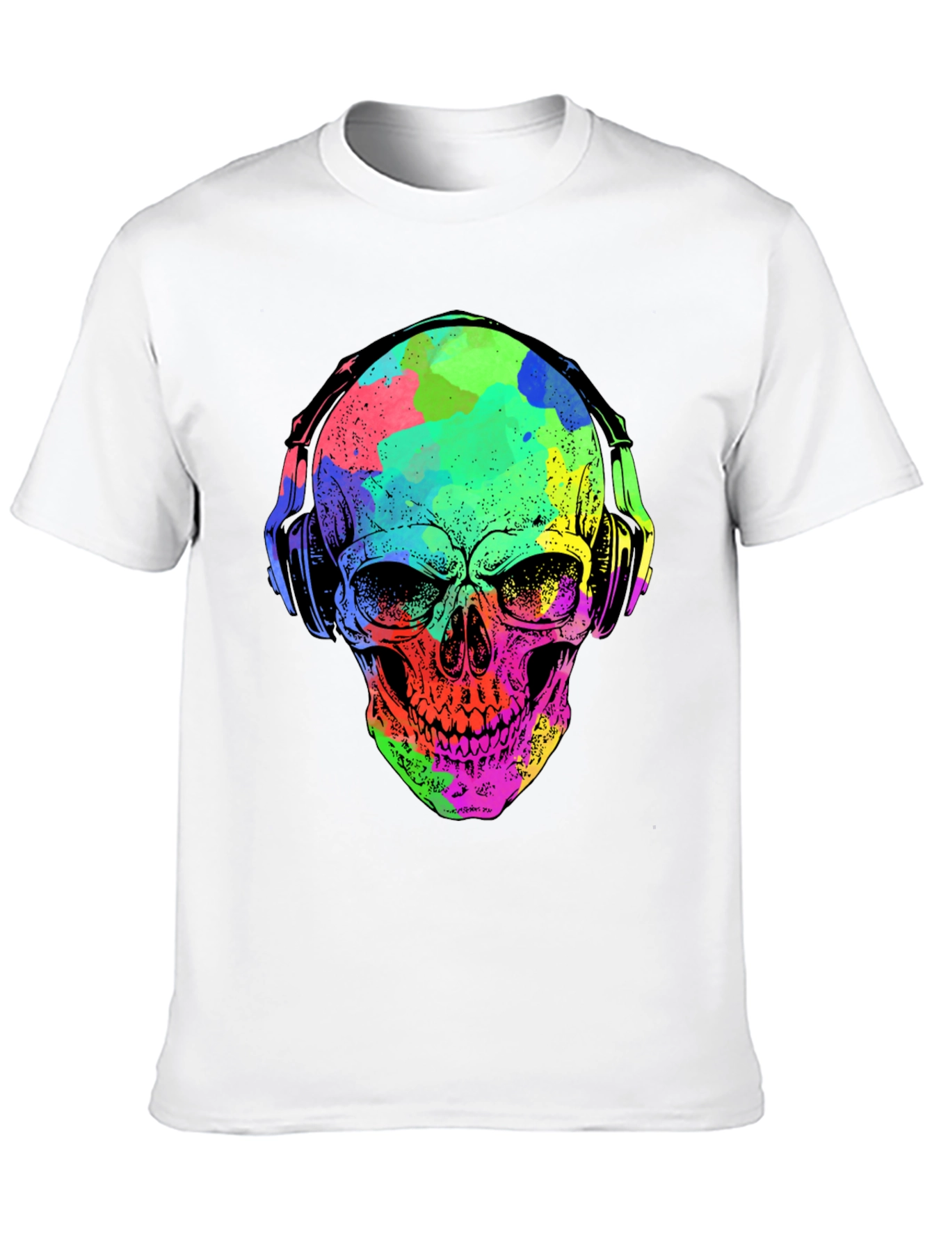 Vibrant Skull Graphic Tee - Music Lovers Style