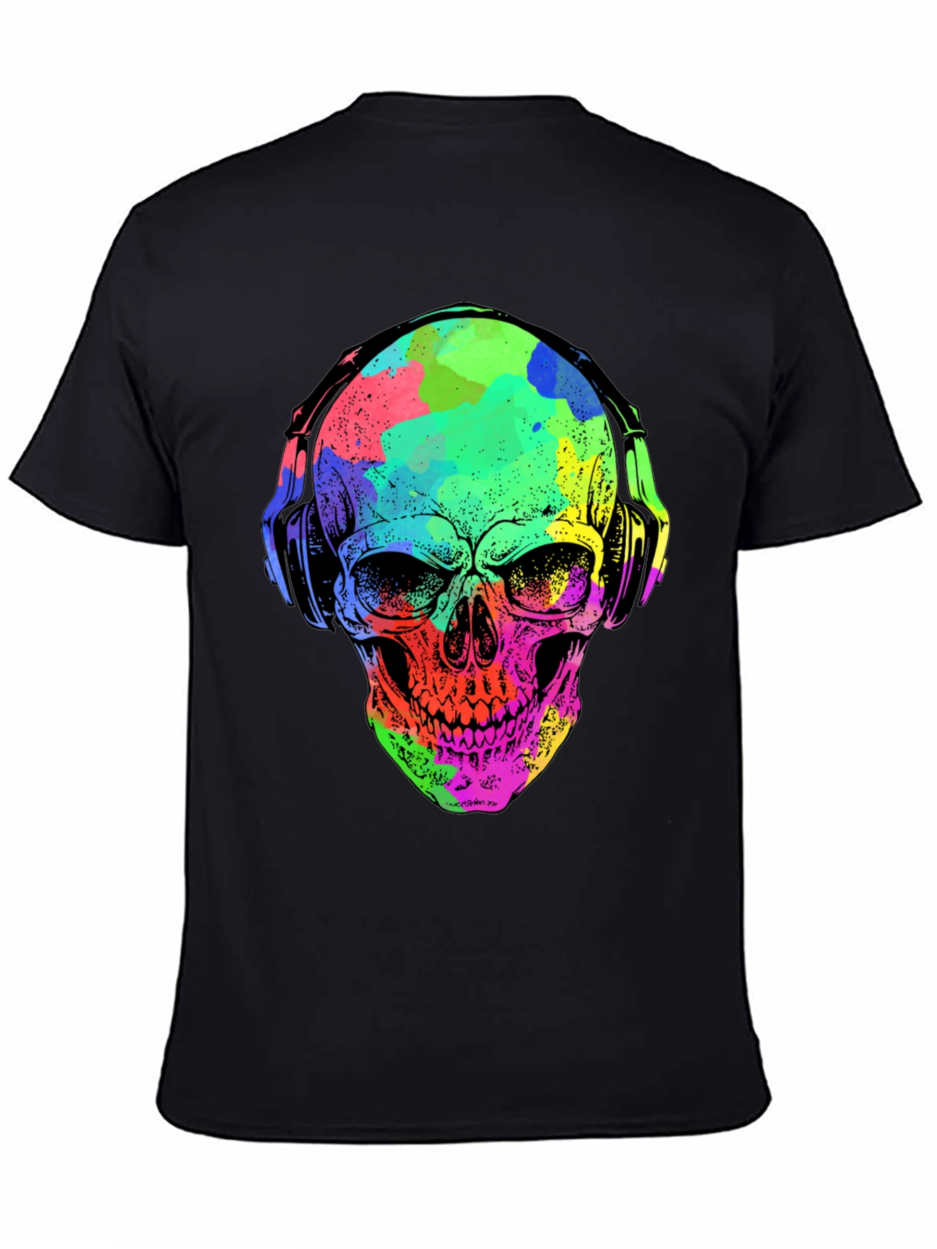 Vibrant Skull Graphic Tee - Music Lovers Style
