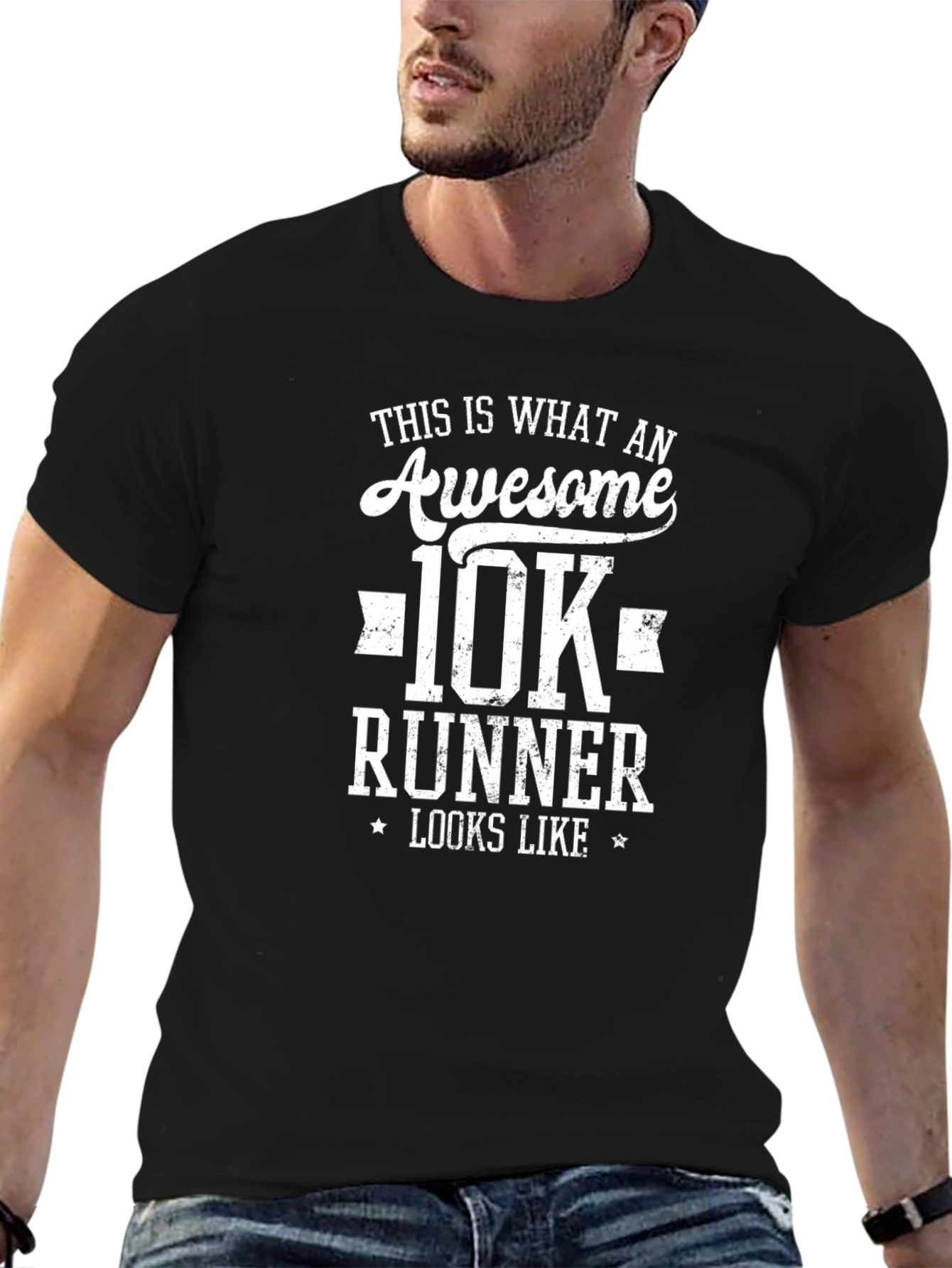 Awesome 10K Runner T-Shirt - Mens Black Tee