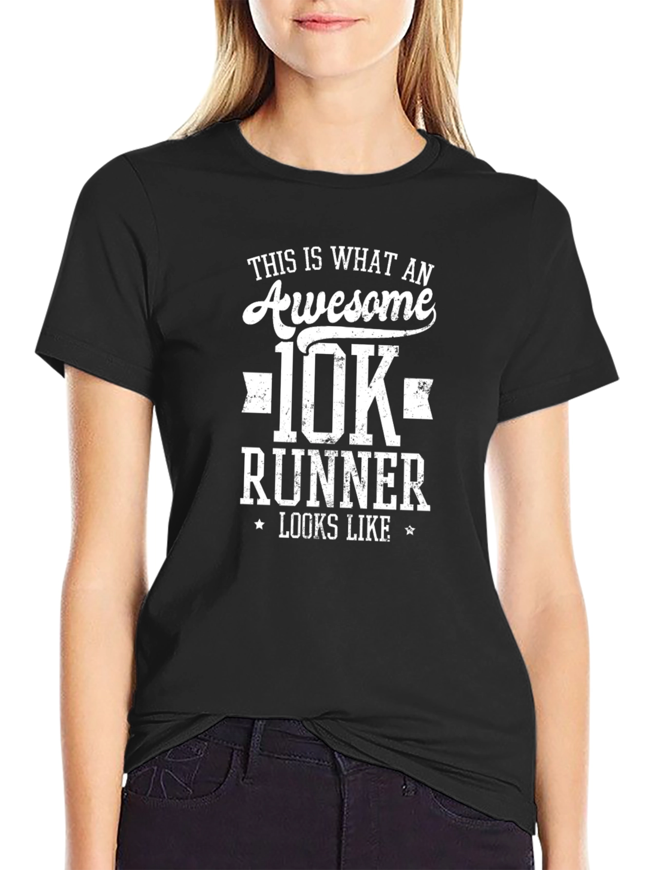 Awesome 10K Runner T-Shirt - Mens Black Tee