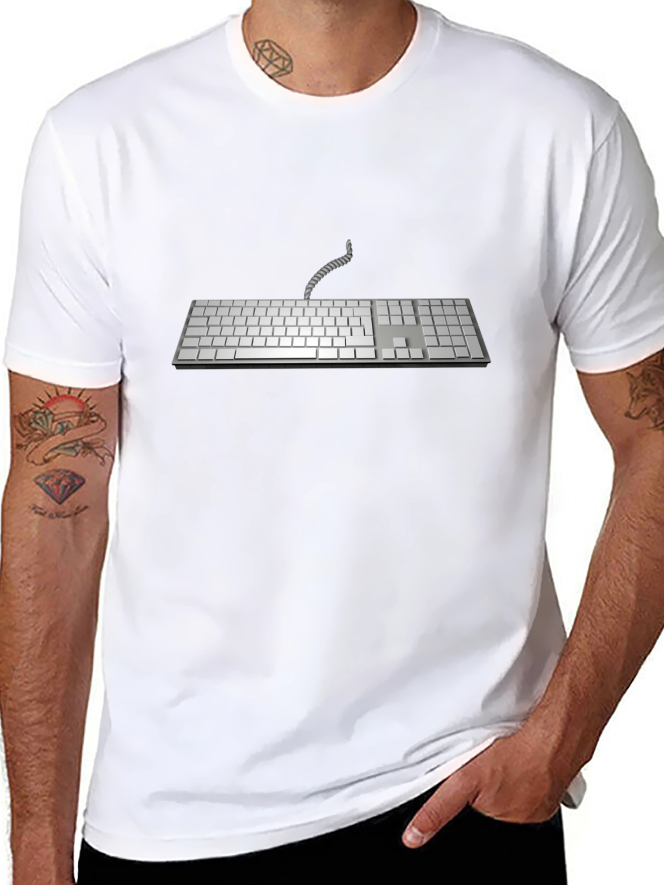 Retro Keyboard Graphic T-Shirt - Black