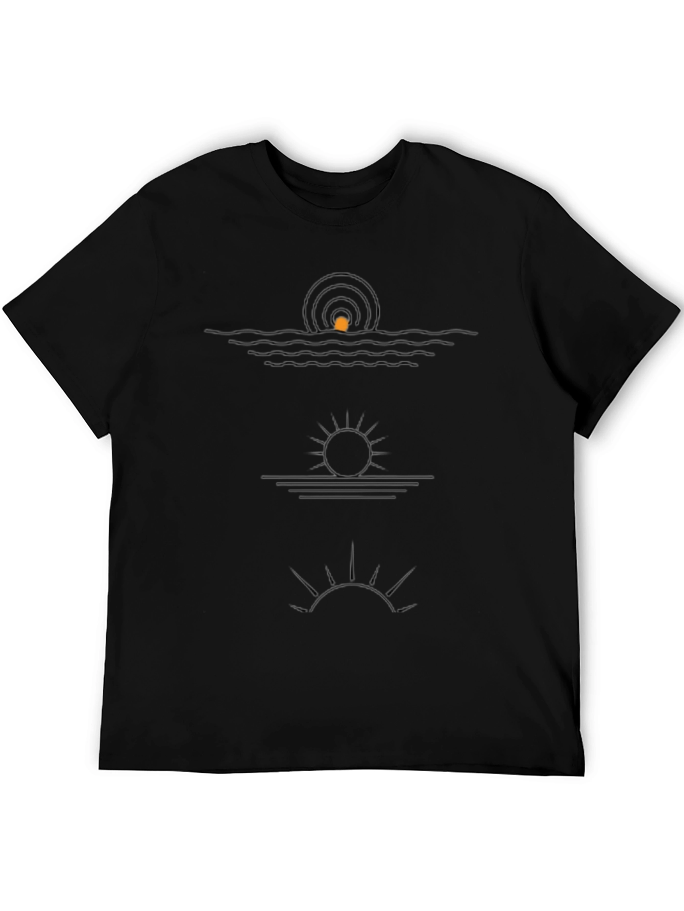 Abstract Sunset Graphic Tee - Stylish Black T-Shirt