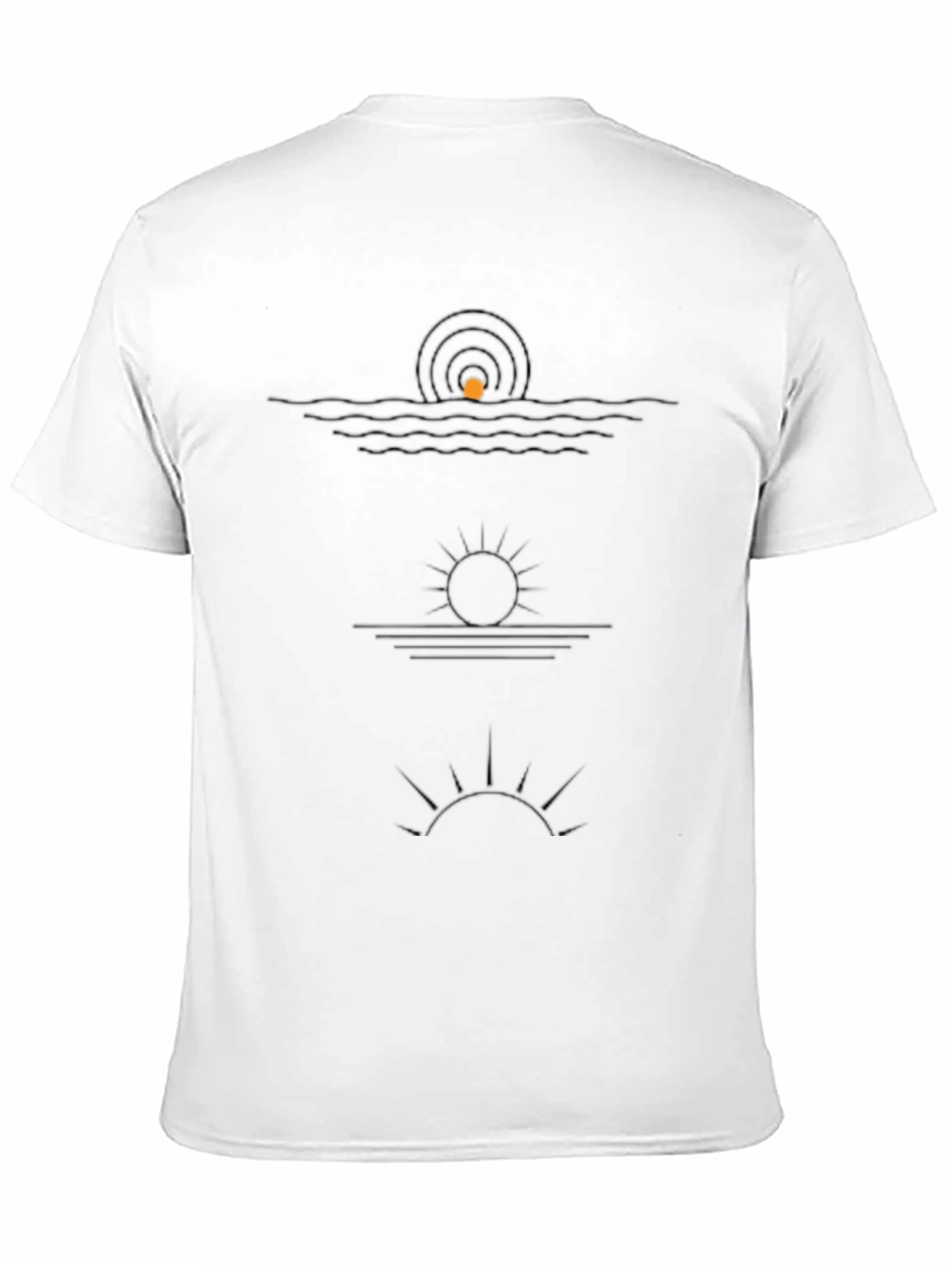Abstract Sunset Graphic Tee - Stylish Black T-Shirt