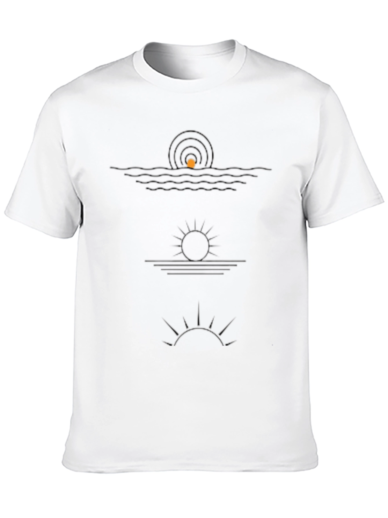Abstract Sunset Graphic Tee - Stylish Black T-Shirt