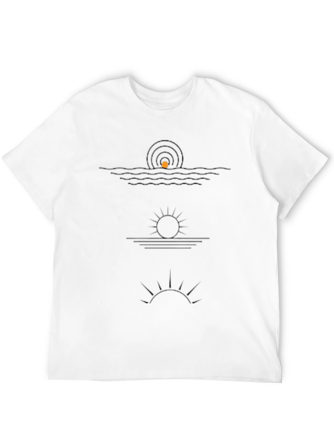 Abstract Sunset Graphic Tee - Stylish Black T-Shirt