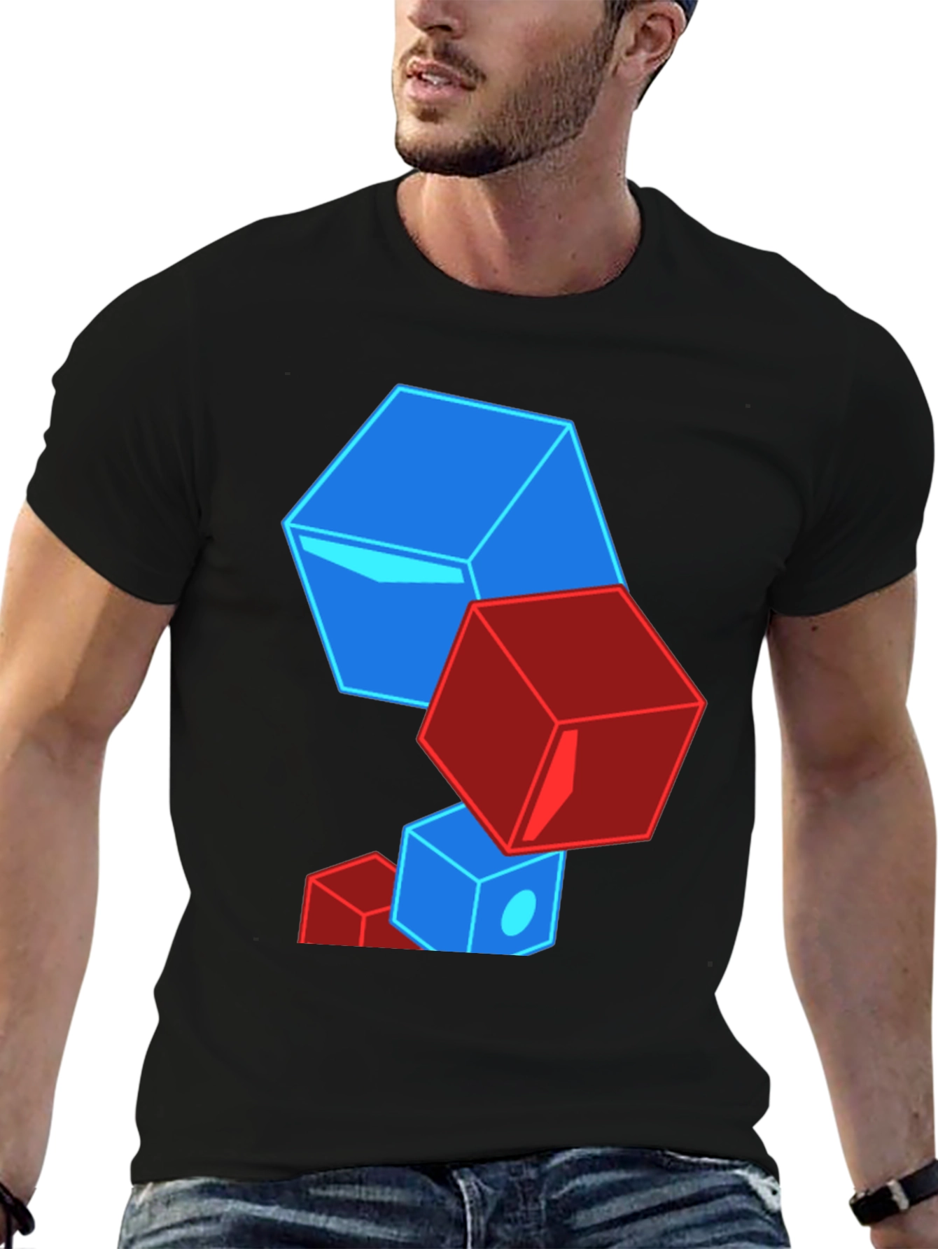 Geometric Cube T-Shirt - Bold Graphic Tee