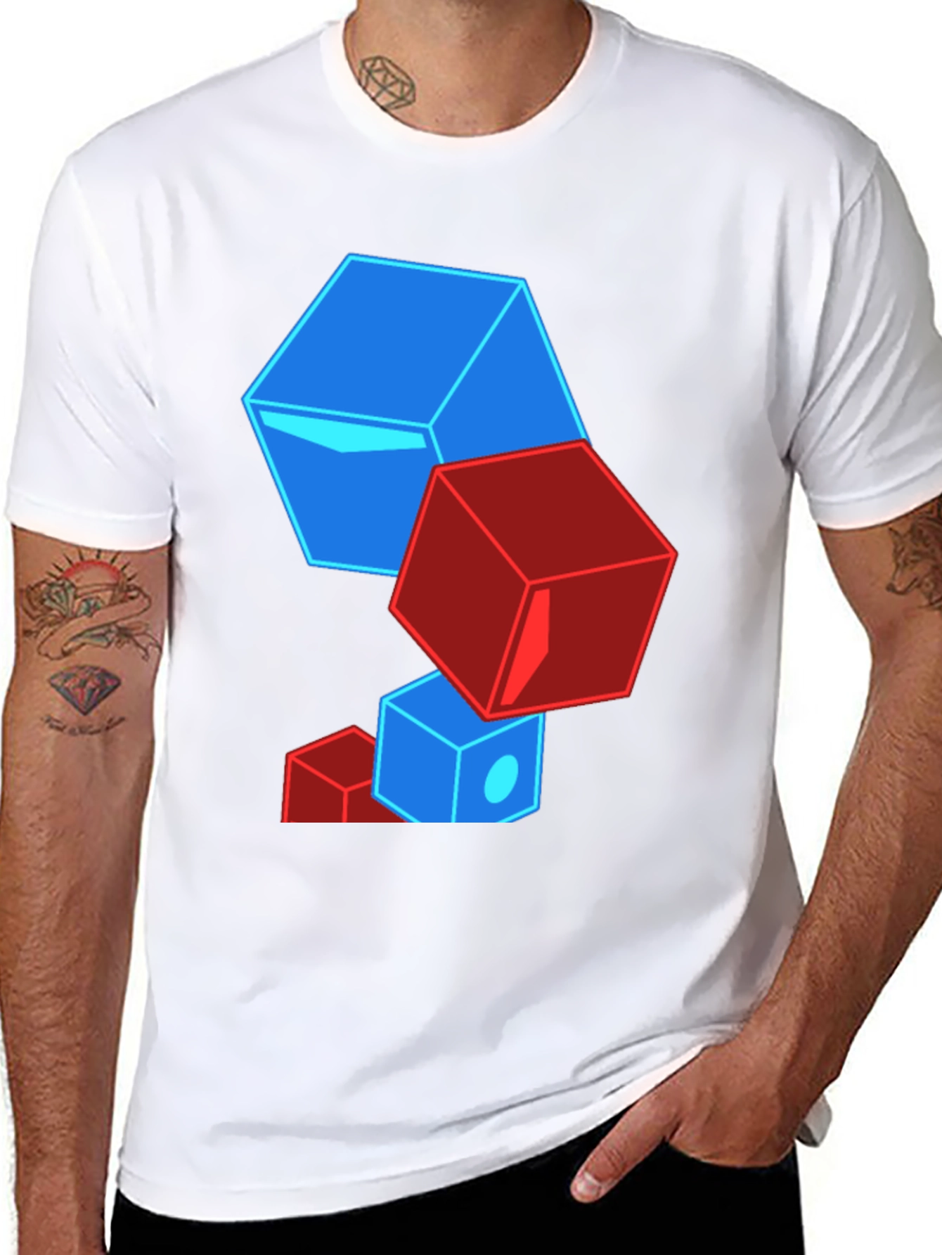Geometric Cube T-Shirt - Bold Graphic Tee