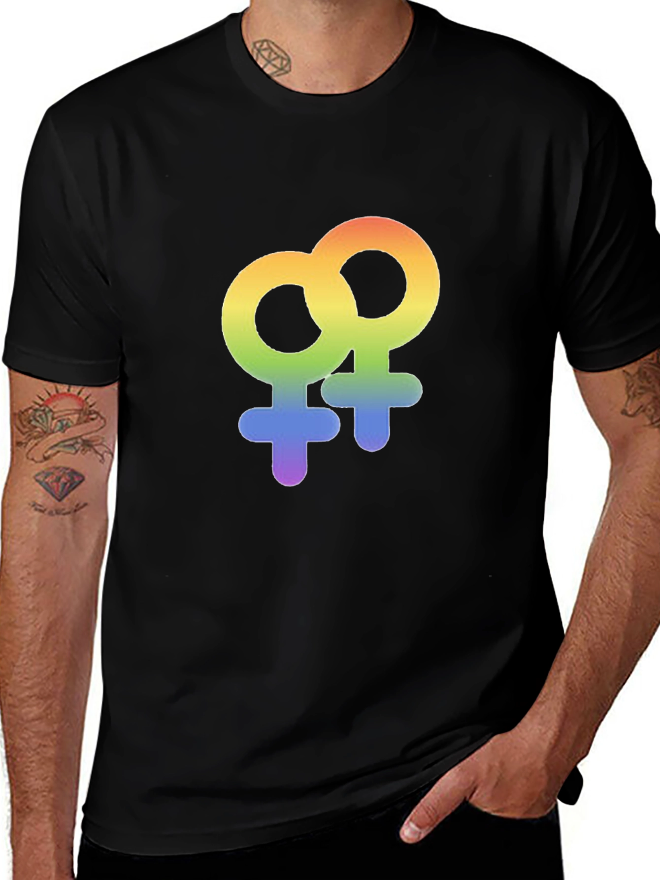 Rainbow LGBT Venus Symbol Graphic T-Shirt