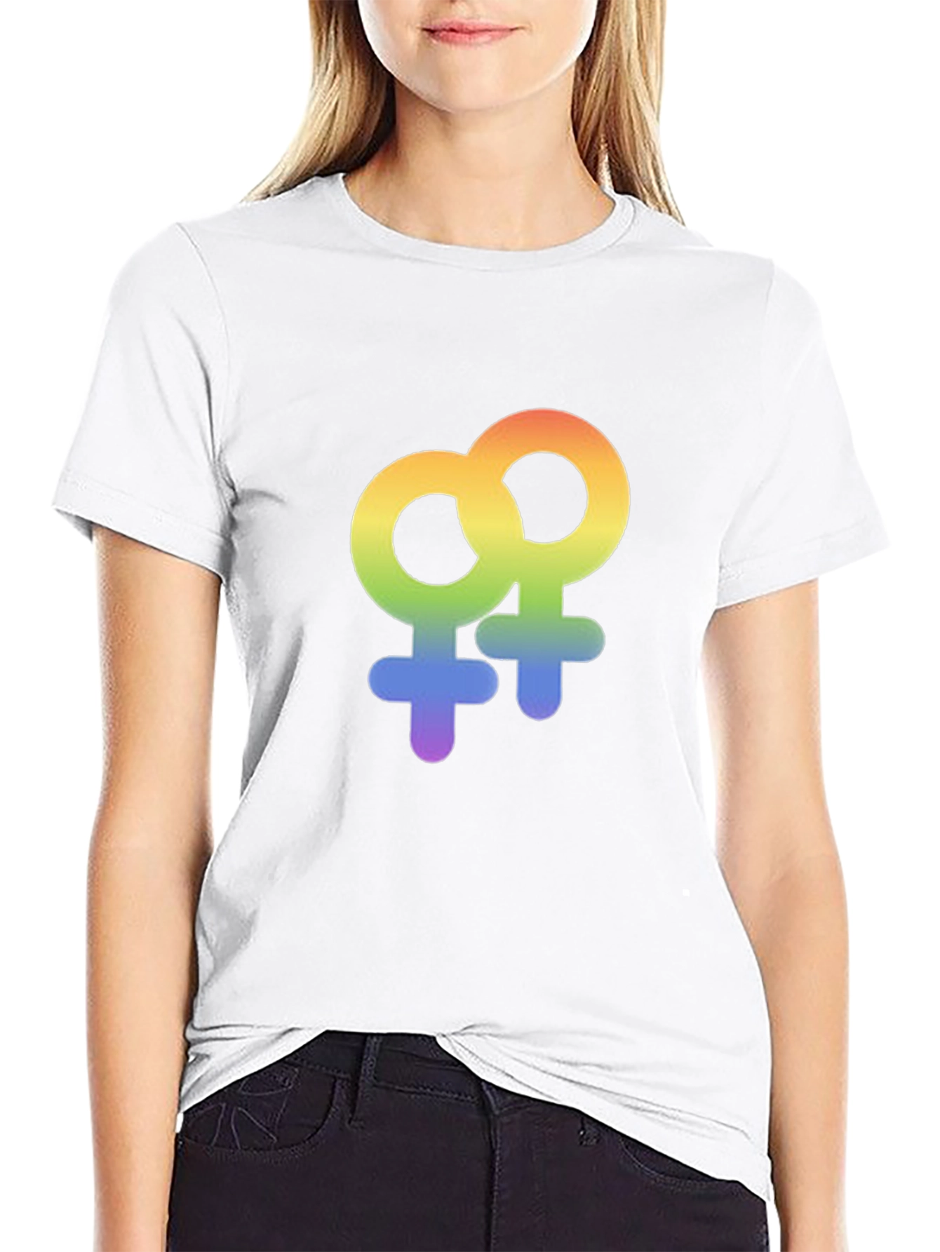 Rainbow LGBT Venus Symbol Graphic T-Shirt
