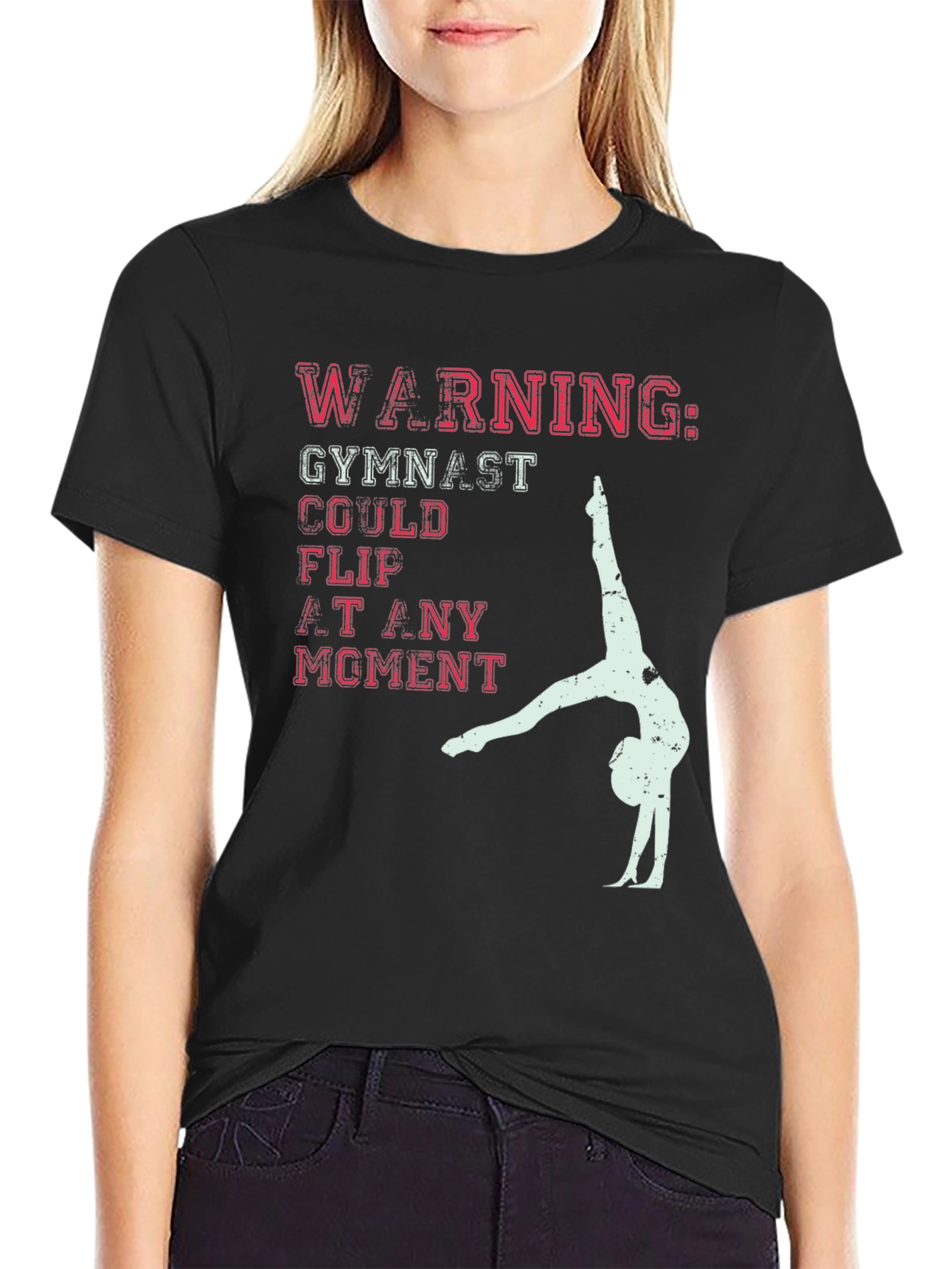 Warning Gymnast T-Shirt - Flip At Any Moment