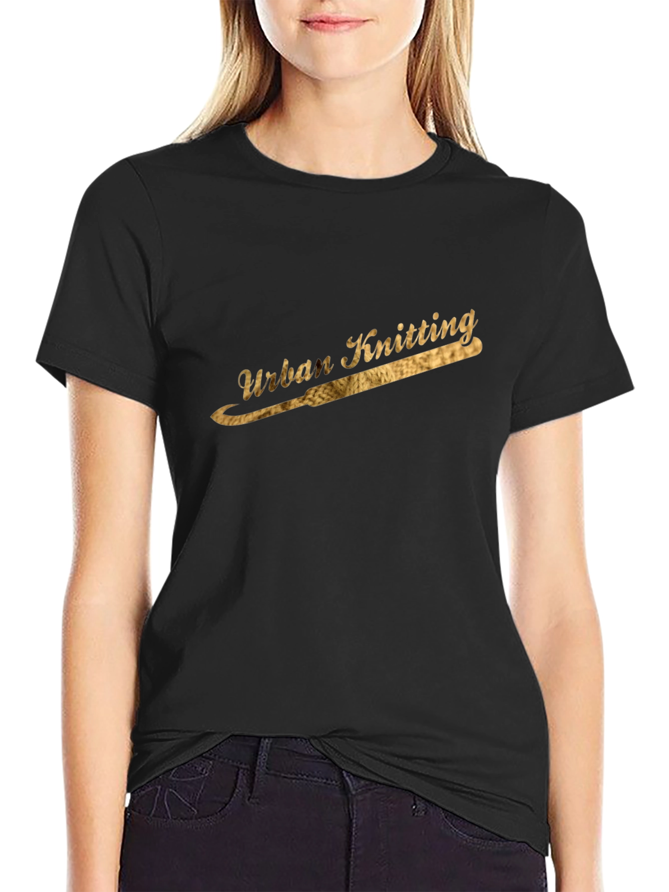 Urban Knitting Black T-Shirt