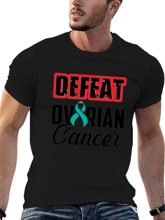 Defeat Ovarian Cancer Awareness Ribbon Tee