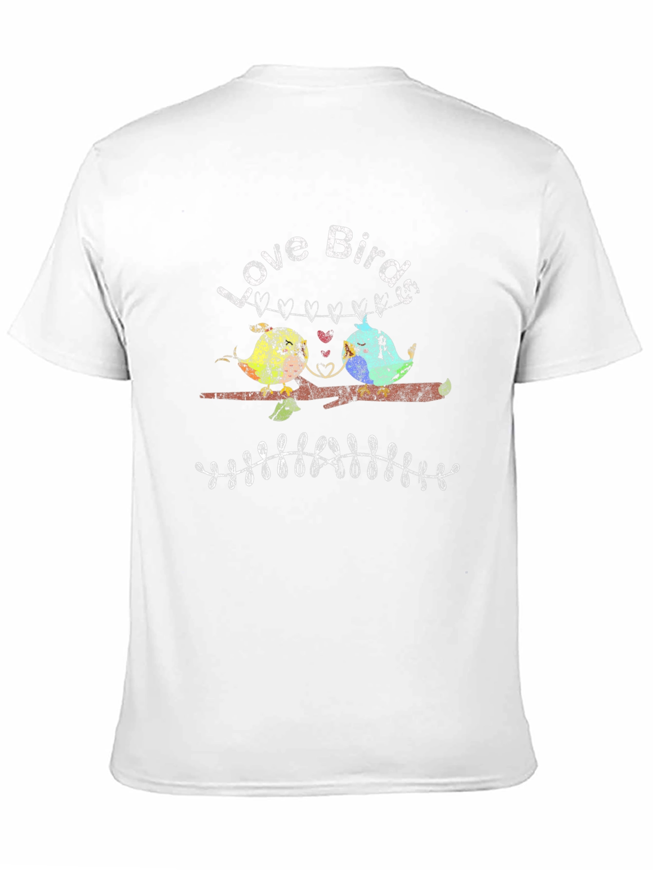 Love Birds Graphic Tee - Black Cotton T-Shirt